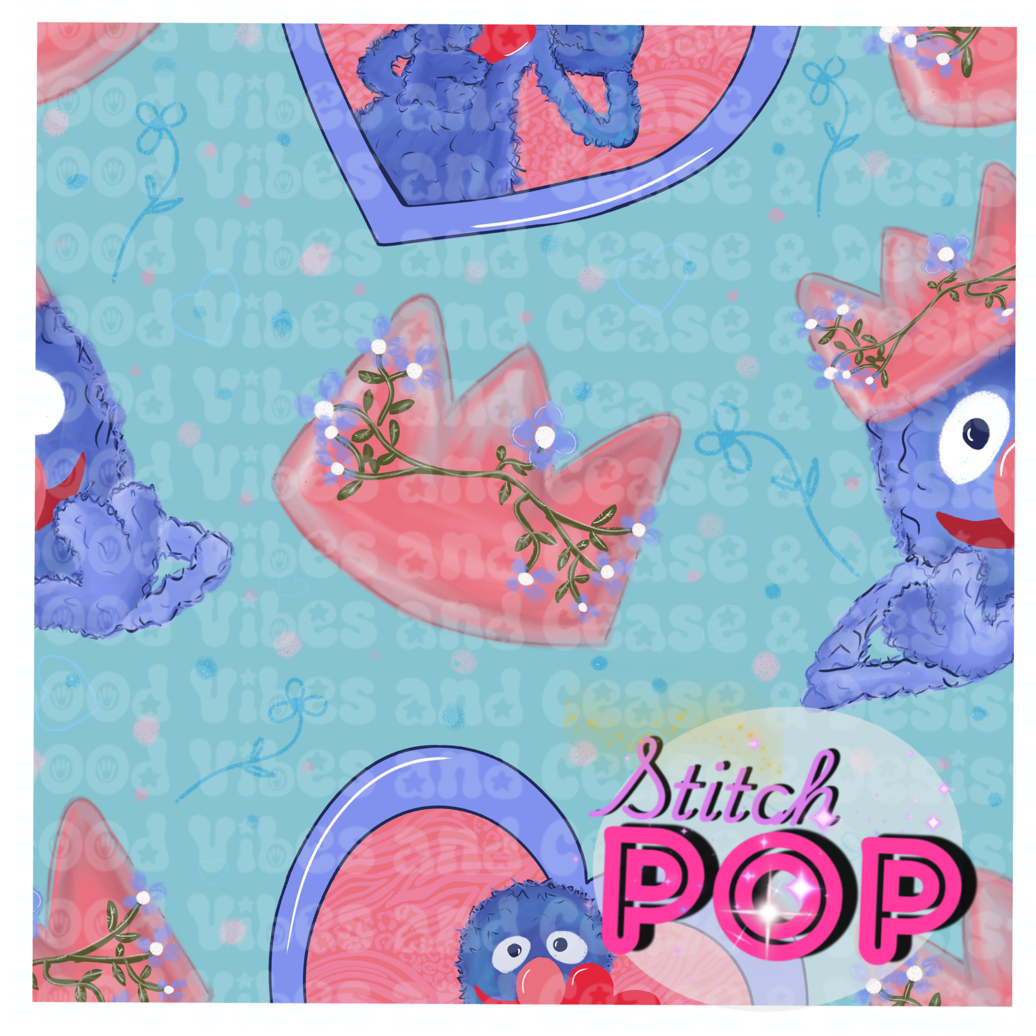 Grover Love light blue -Seamless File