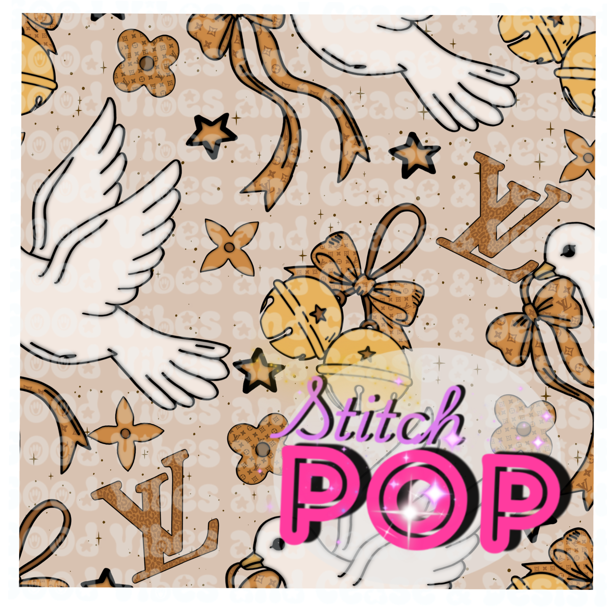 Christmas Doves Cream - Seamless File