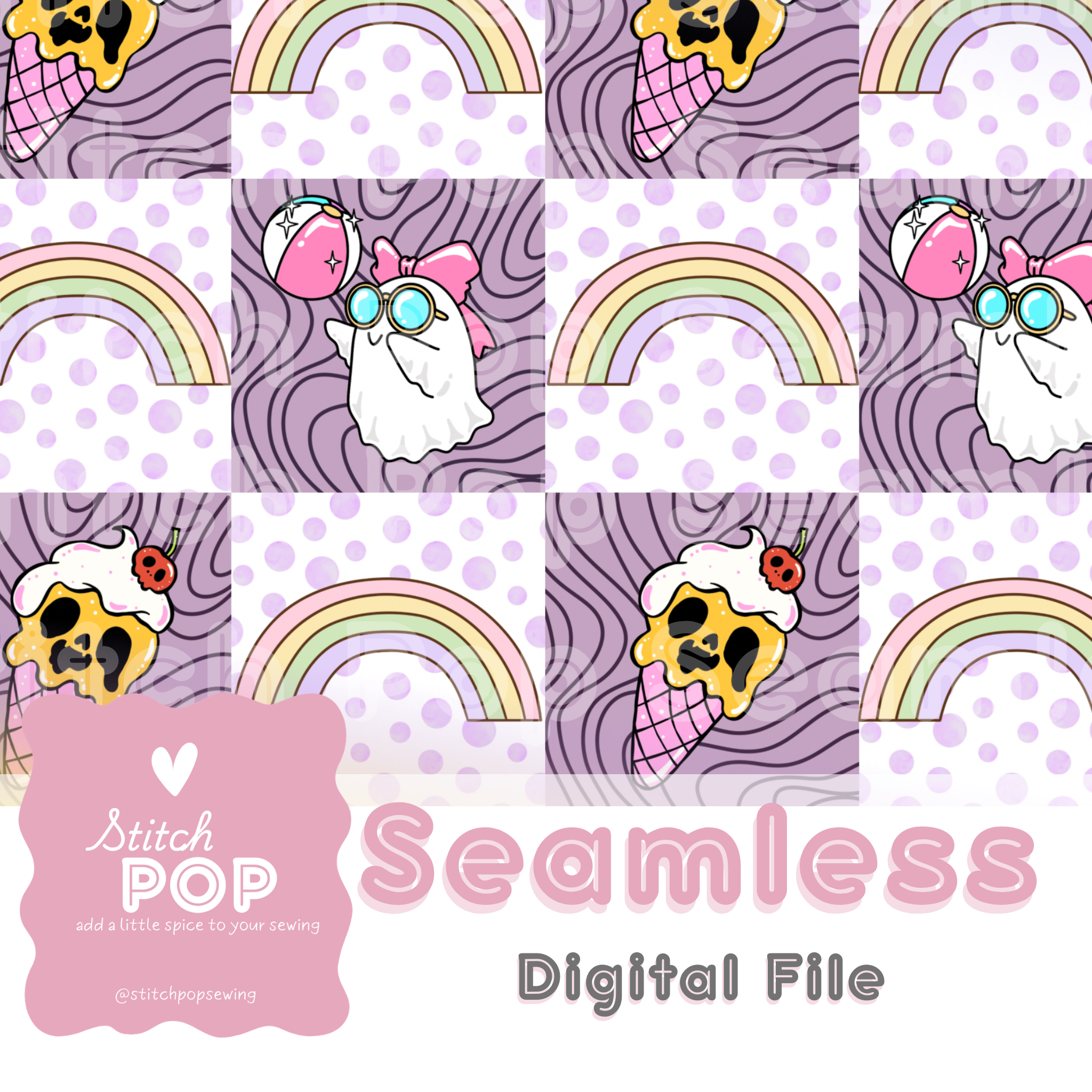 SummerWeen Checkers - Seamless File
