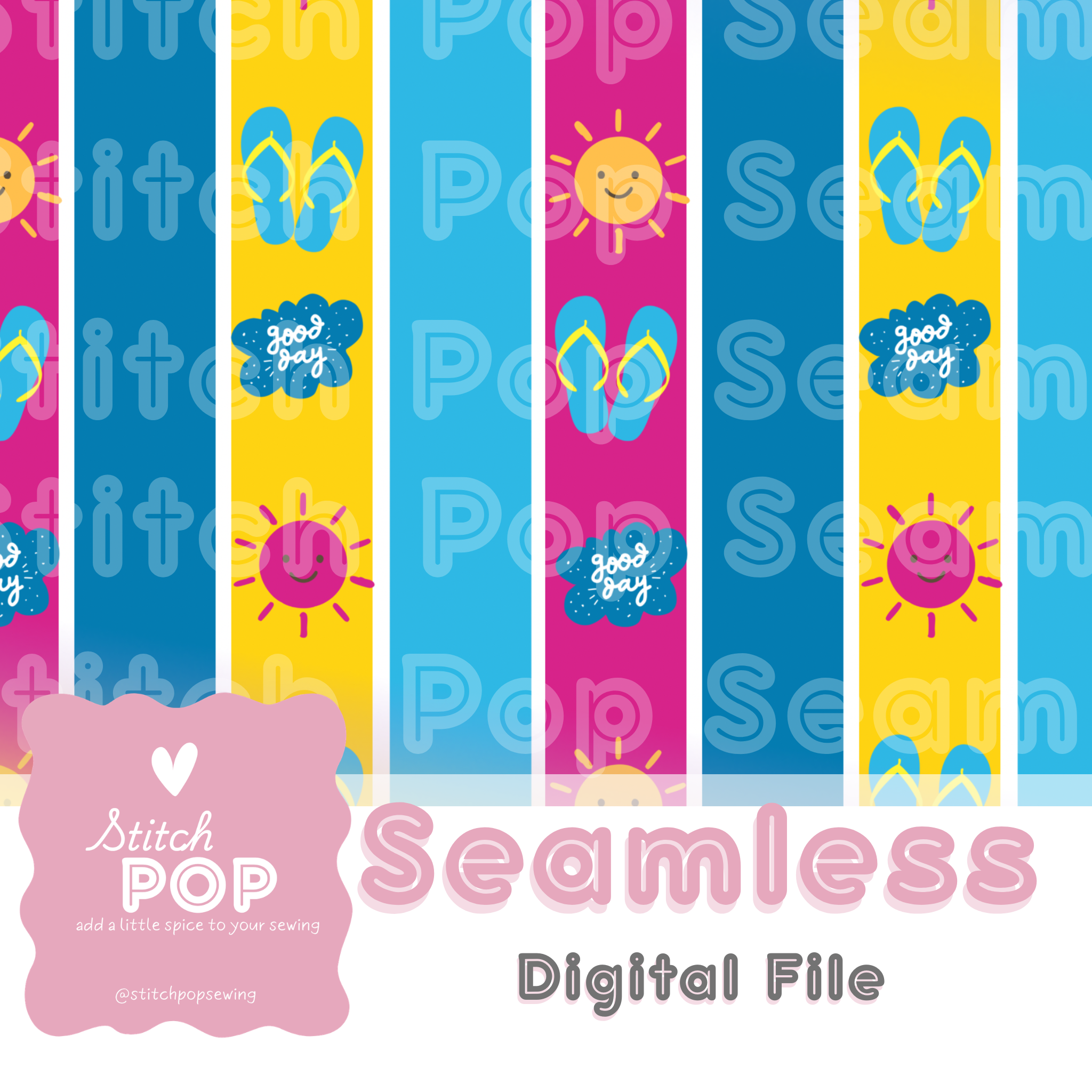 Hello Sunshine Stripes- Seamless File