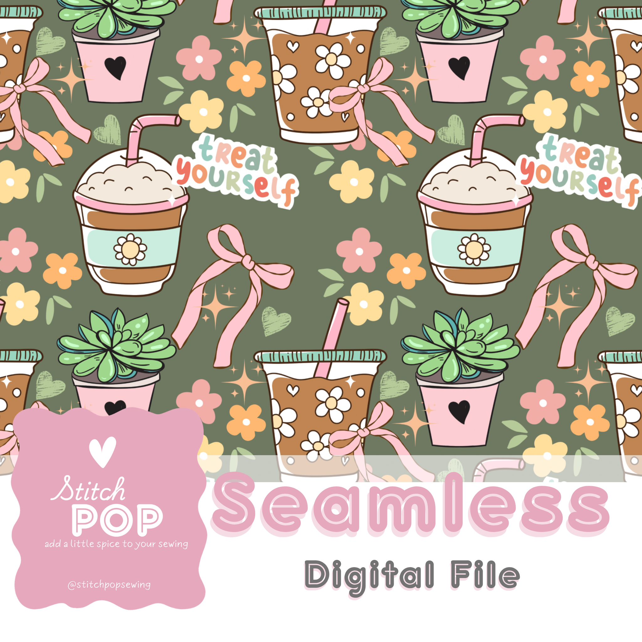 Iced Coffee Sage - Seamless File