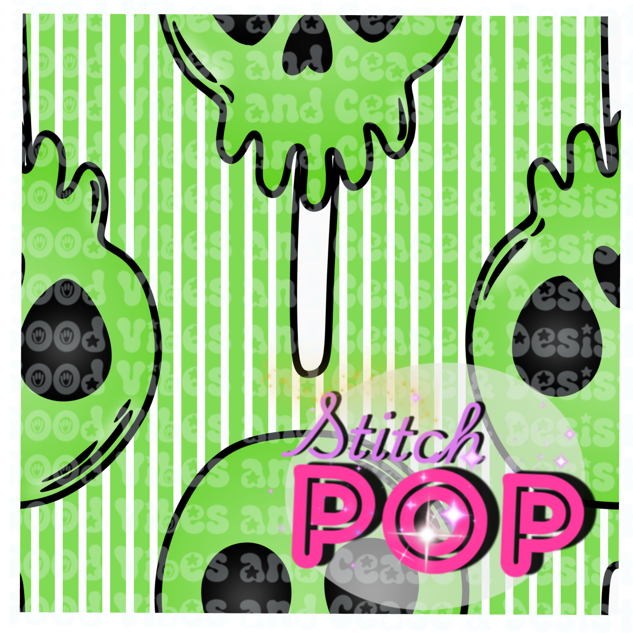 Poison Apple Stripes Green  -Seamless File