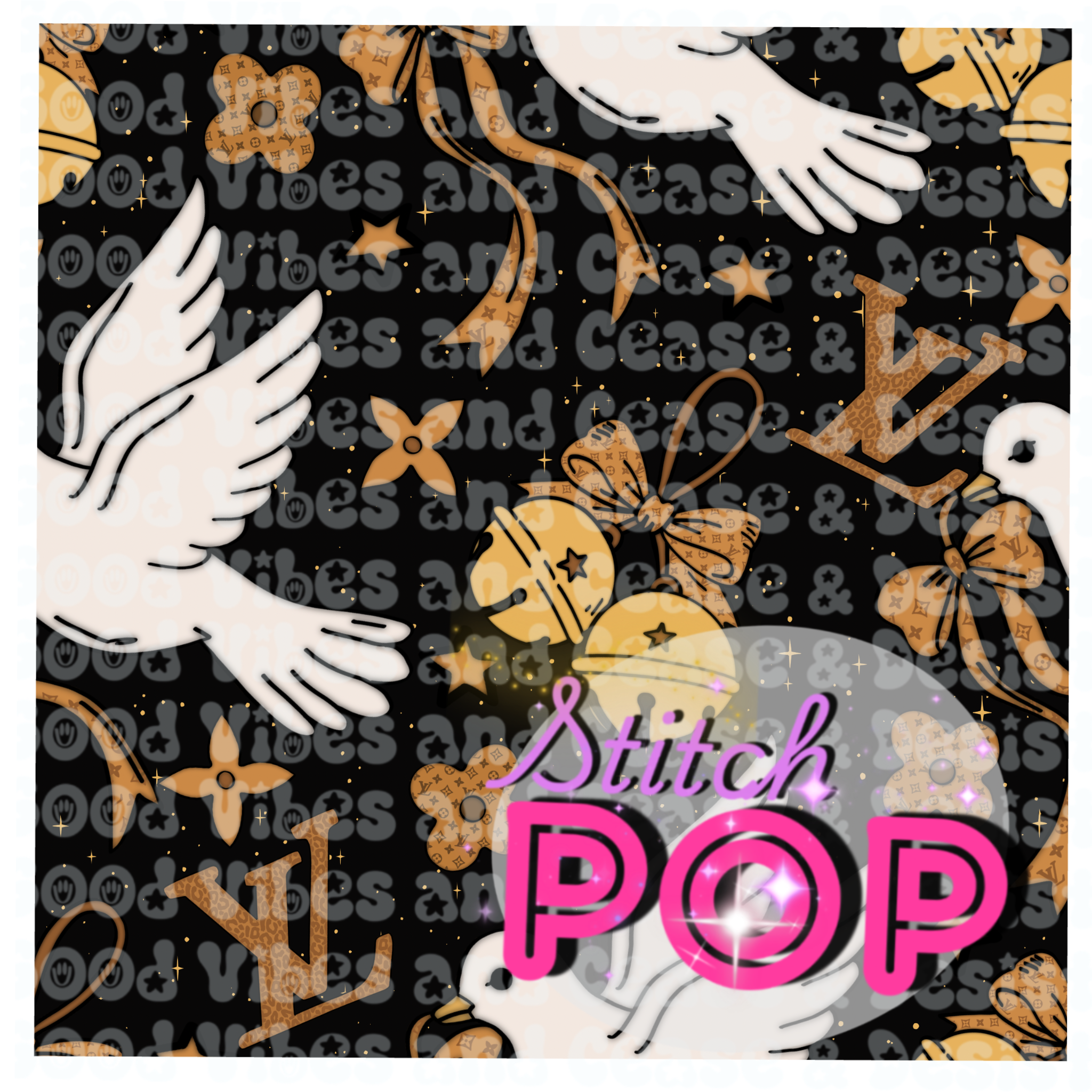 Christmas Doves Dark - Seamless File