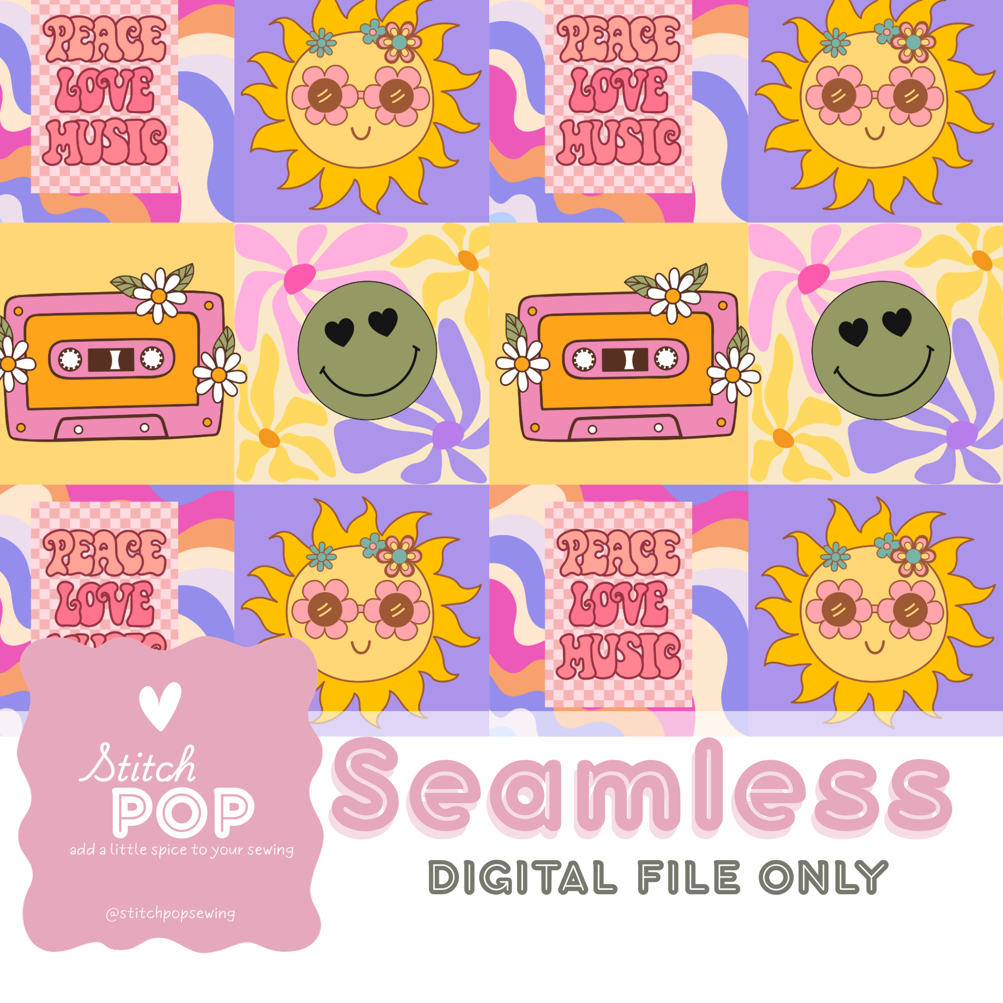 Peace Love Music - Seamless Design