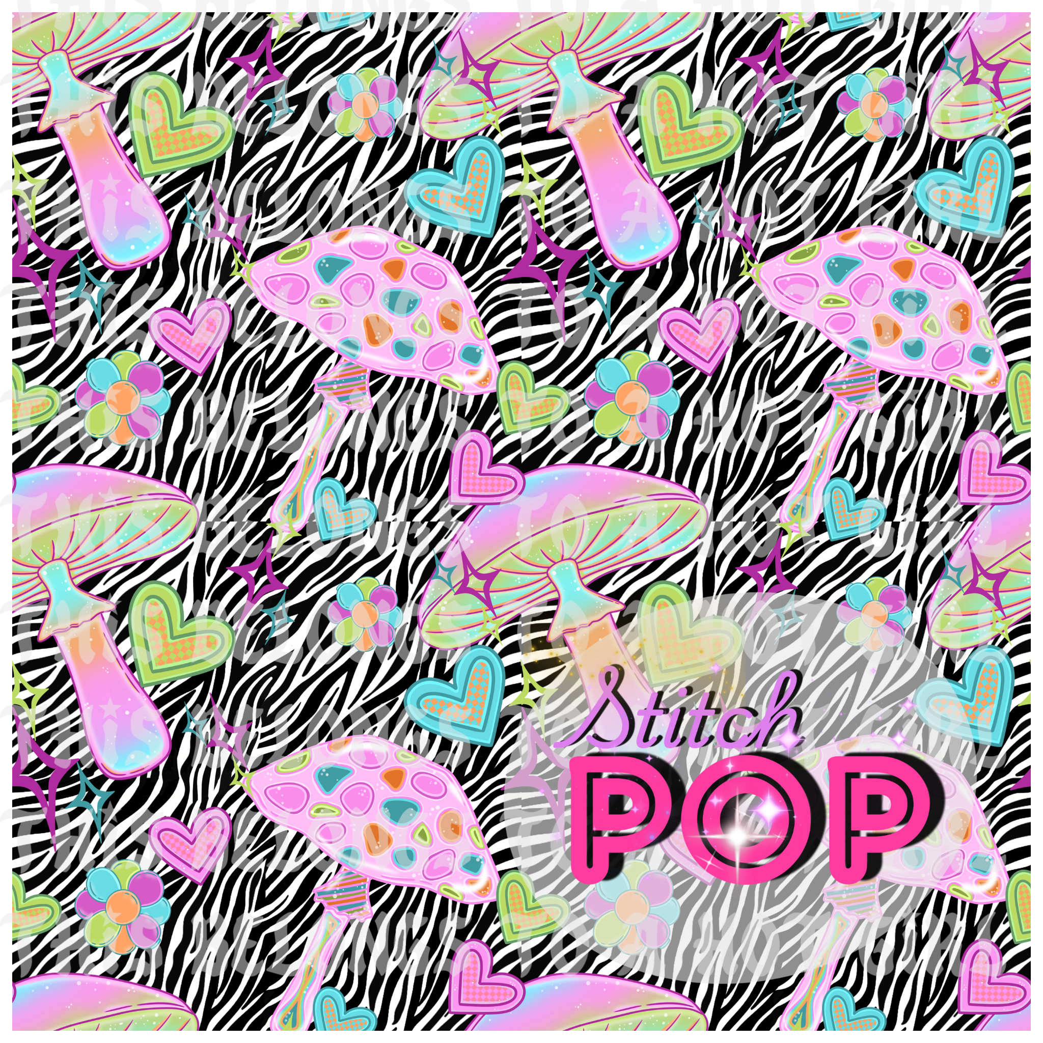 Summer Mushies Zebra - Seamless File