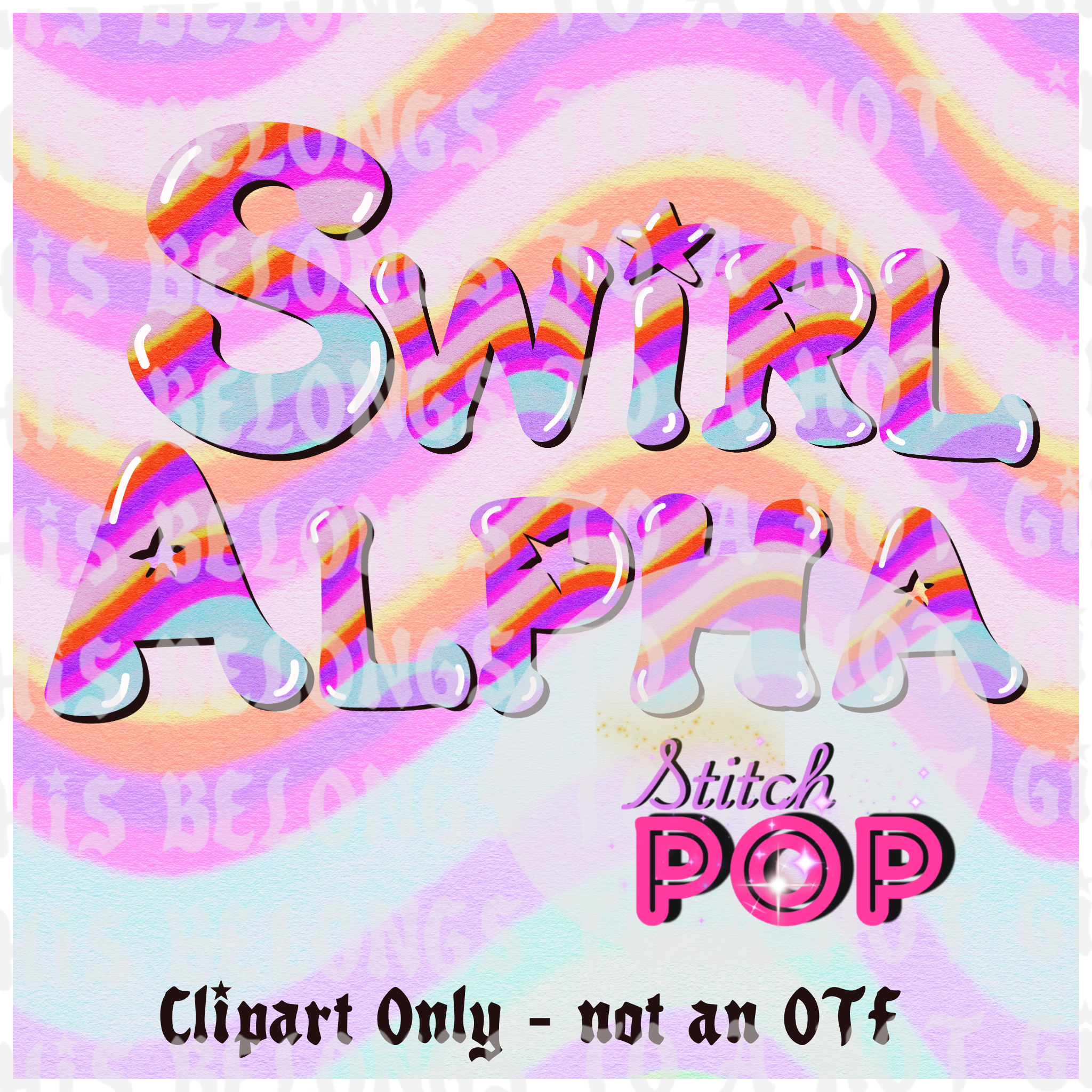 Pink Swirl Alpha - Clipart