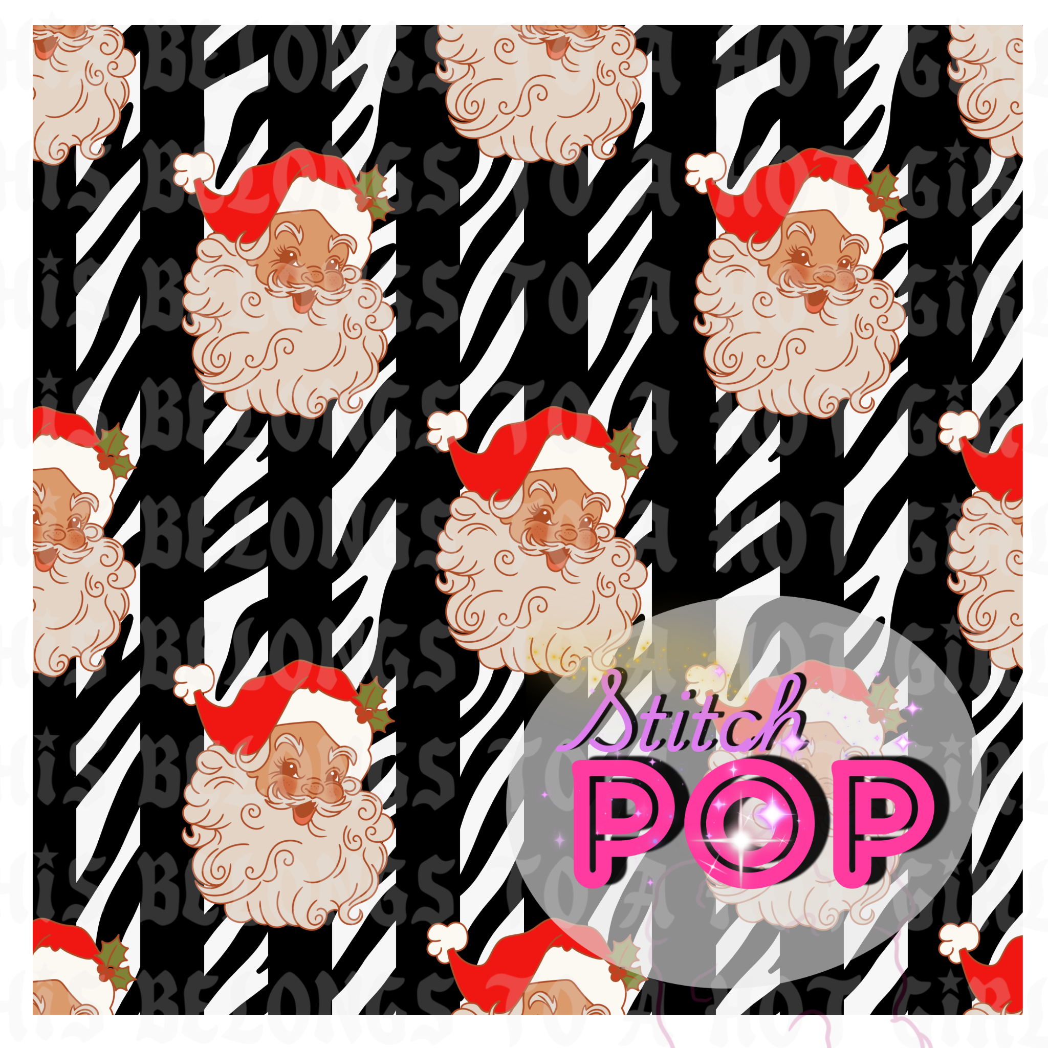 Santa Stripes Noir- Seamless  File