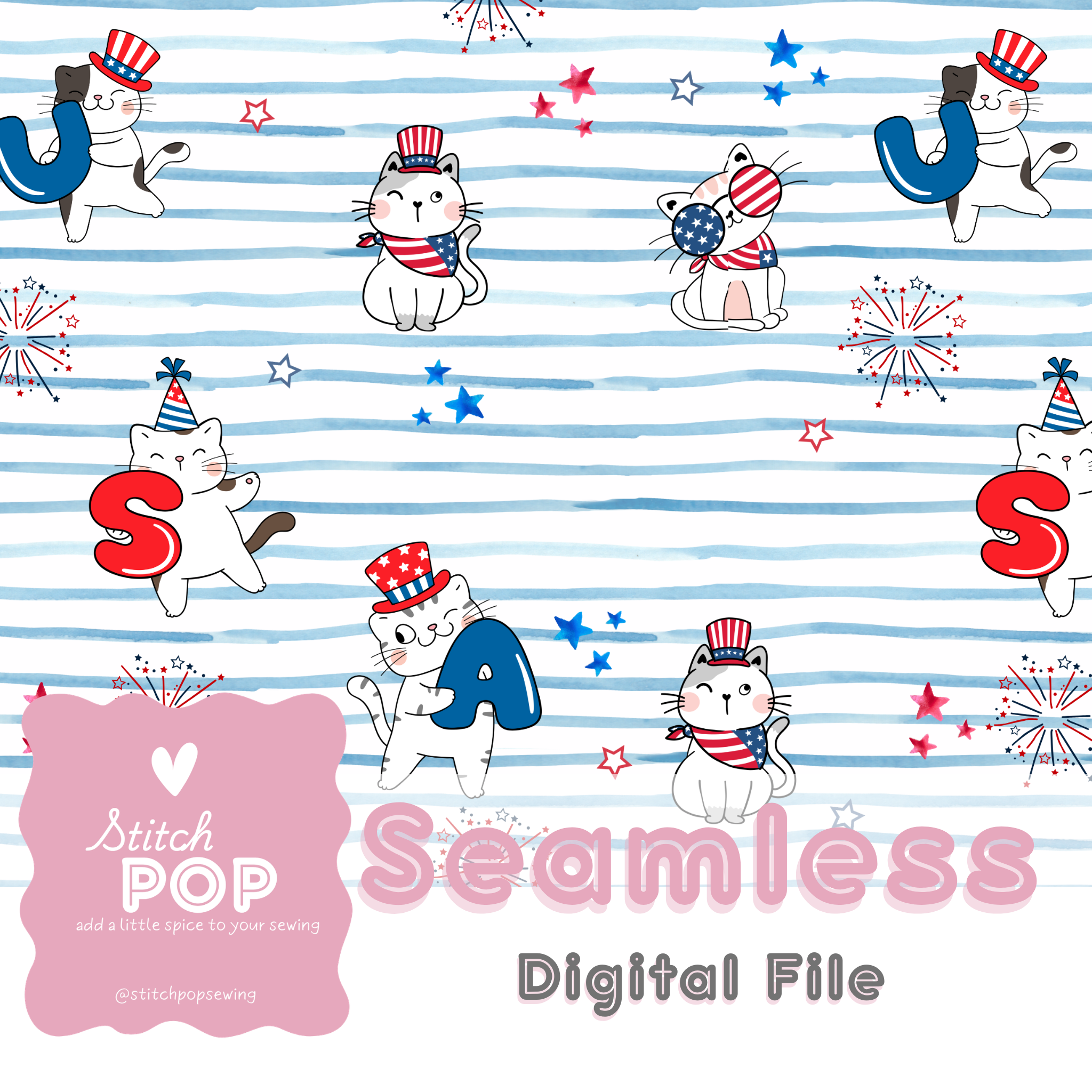 USA Kitty Stripes - Seamless File