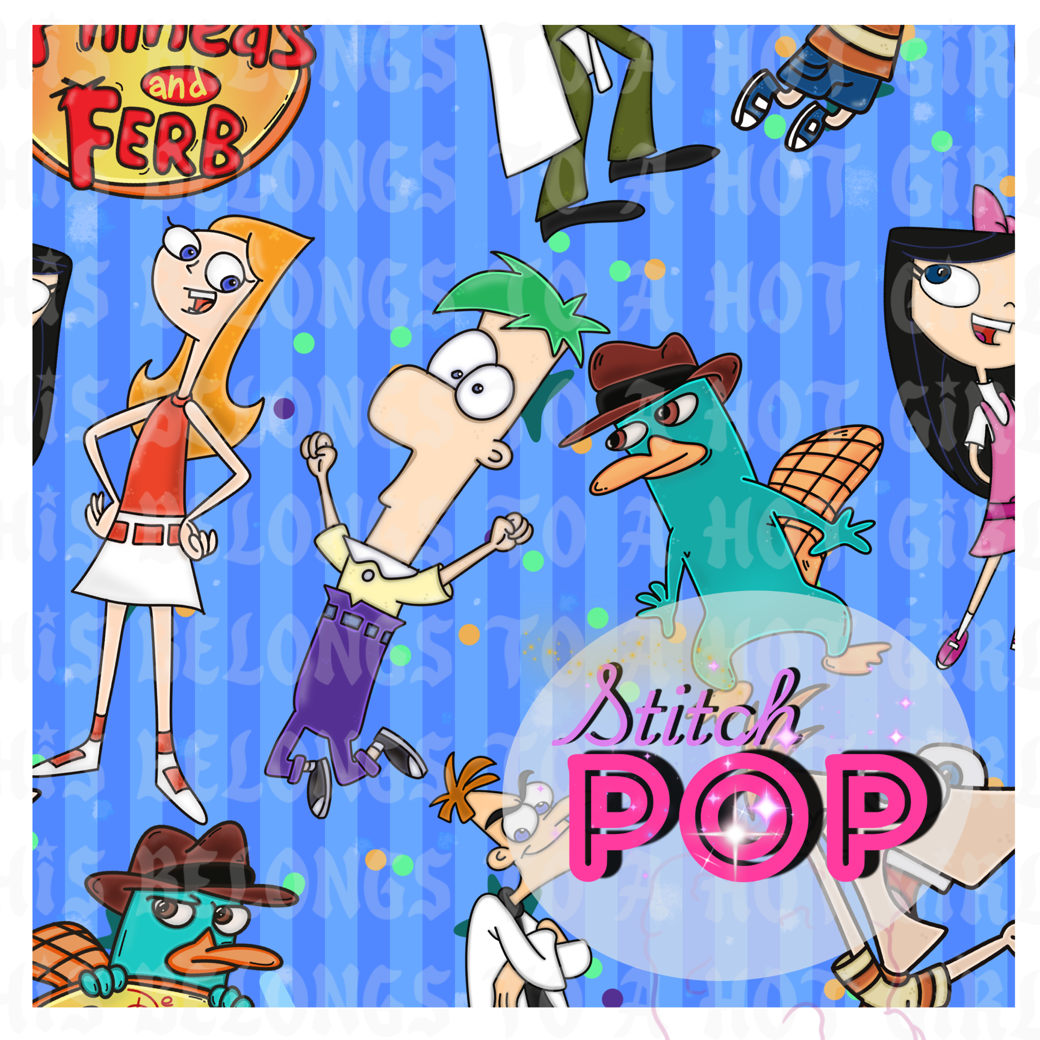 Platypus & Friends Blue Stripes  -Seamless File