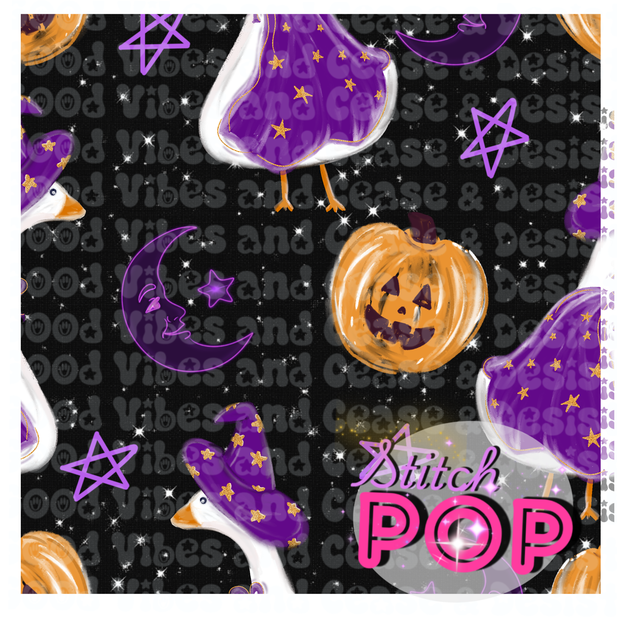 Witchy Goose Black -Seamless File