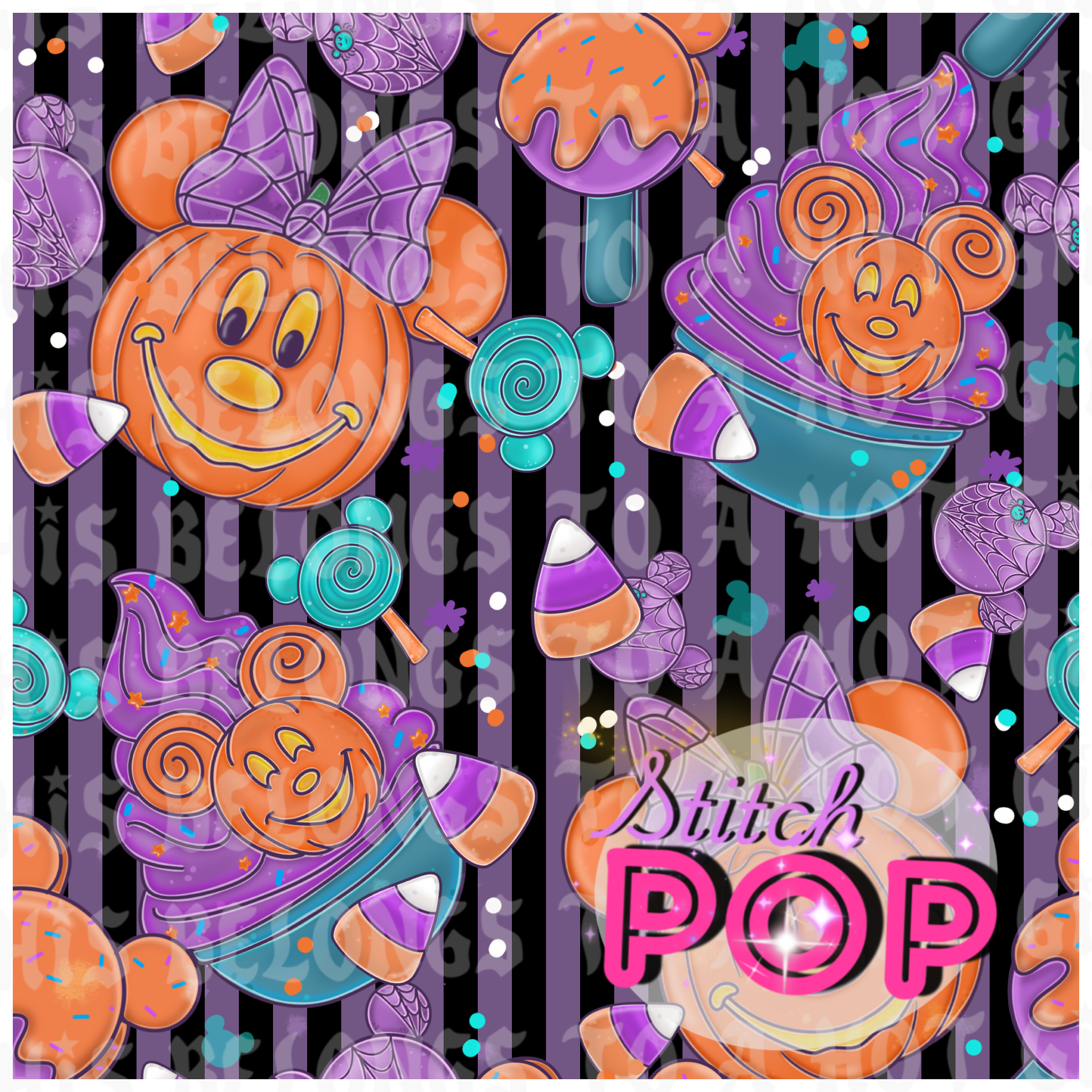 Magic Halloween Purple Dark  - Seamless File