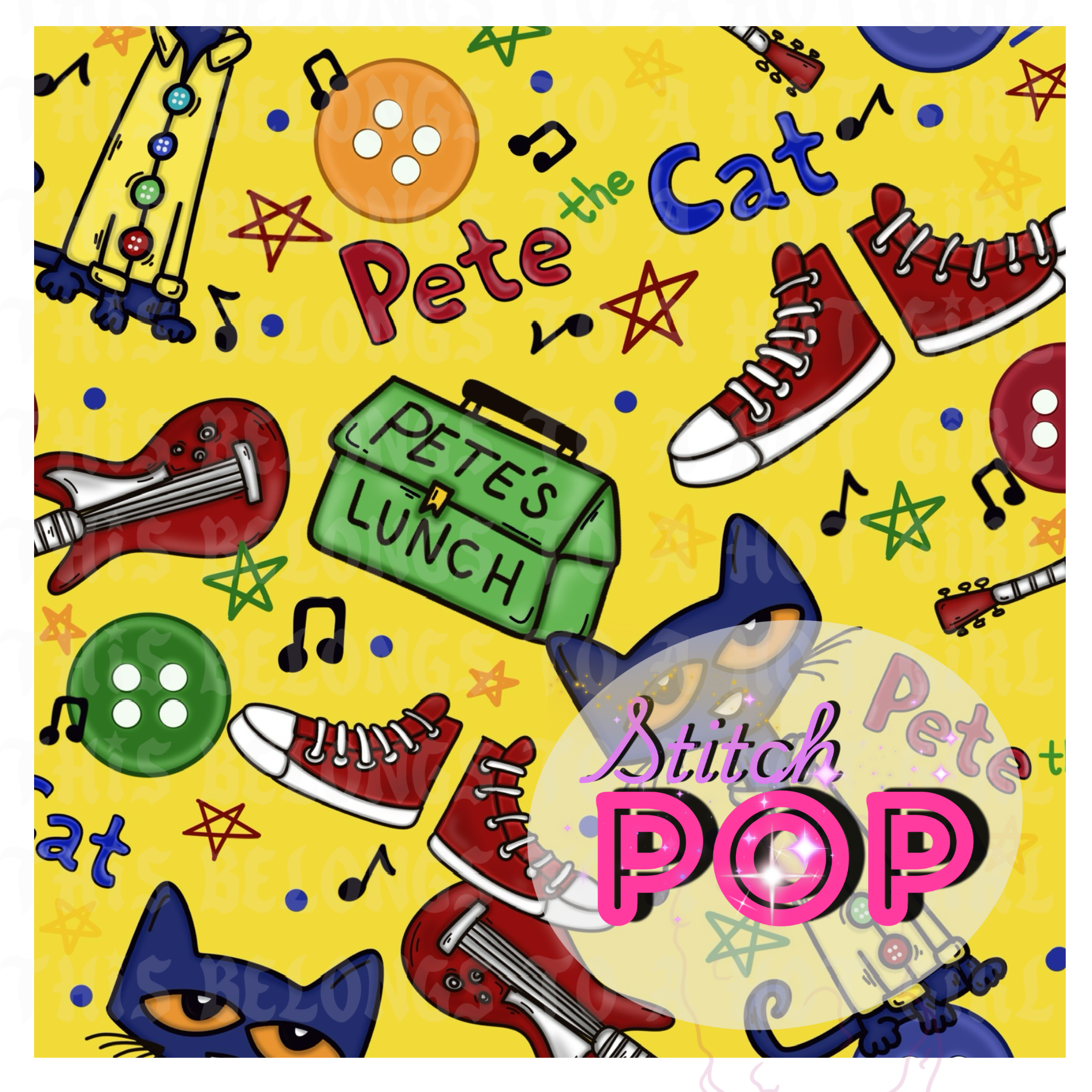 Pete the Cat Yellow - Seamless File