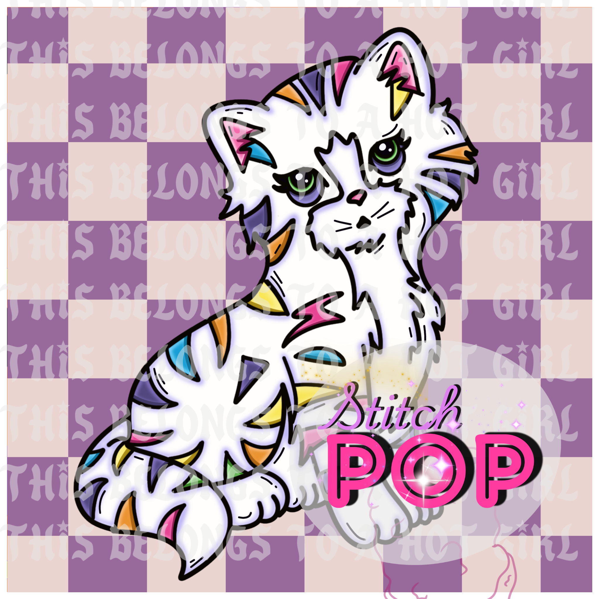 Rainbow Kitty  - Clipart  File