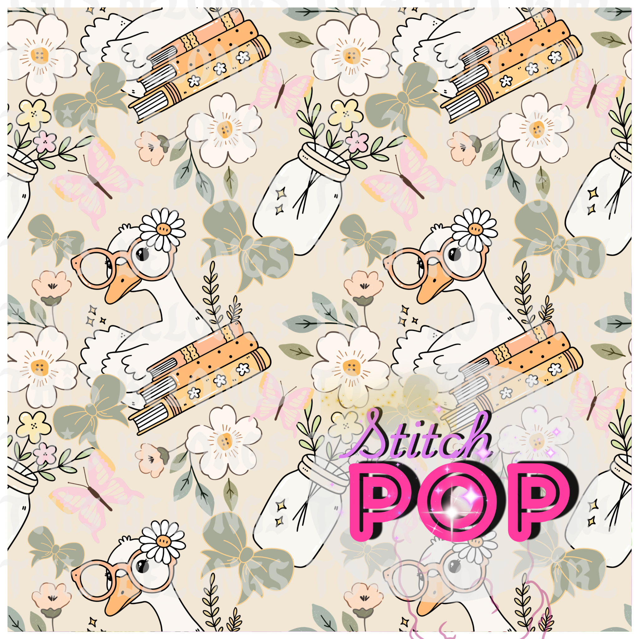 Bookish Goose Yellow - Seamless File