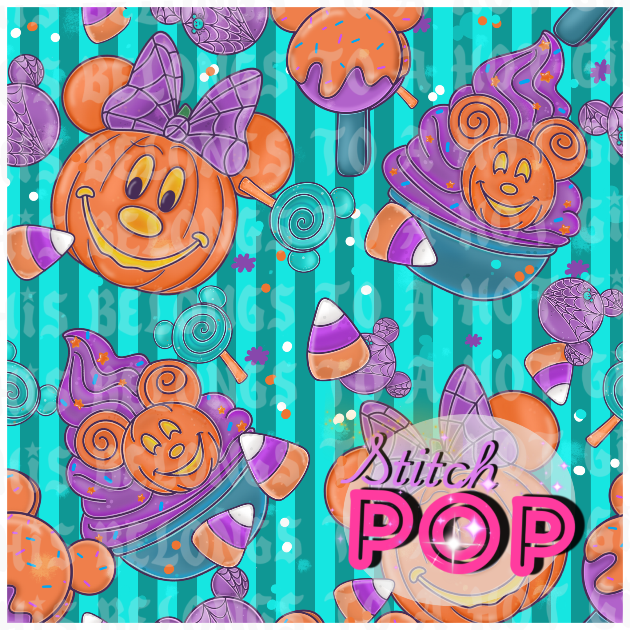 Magic Halloween Teal  - Seamless File