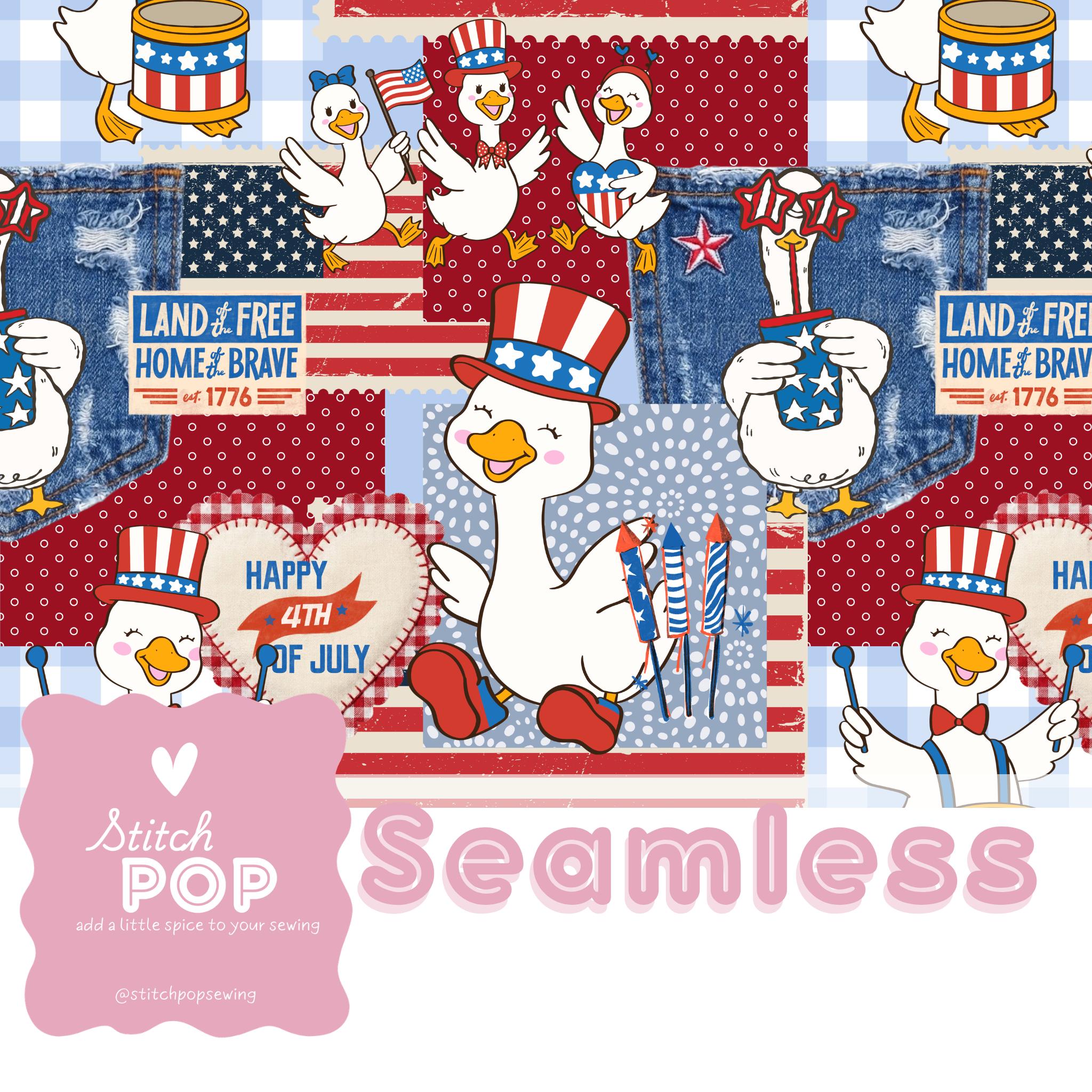 Patriotic Geese - Seamless File