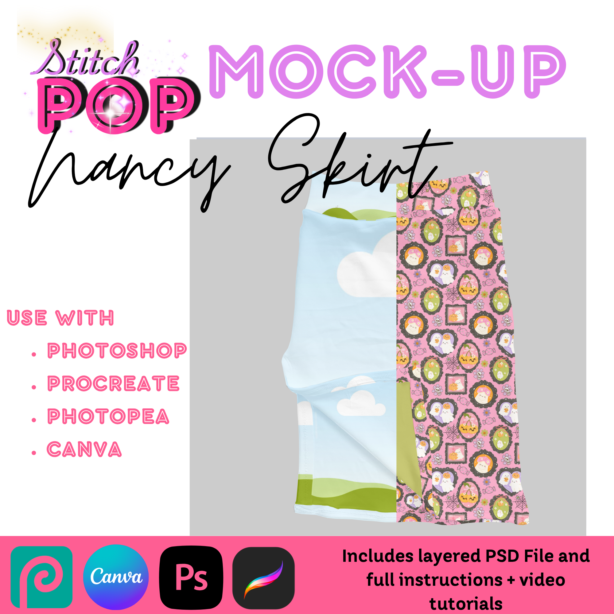 RSD Nancy Skirt CANVA, PS, Procreate - Mockup
