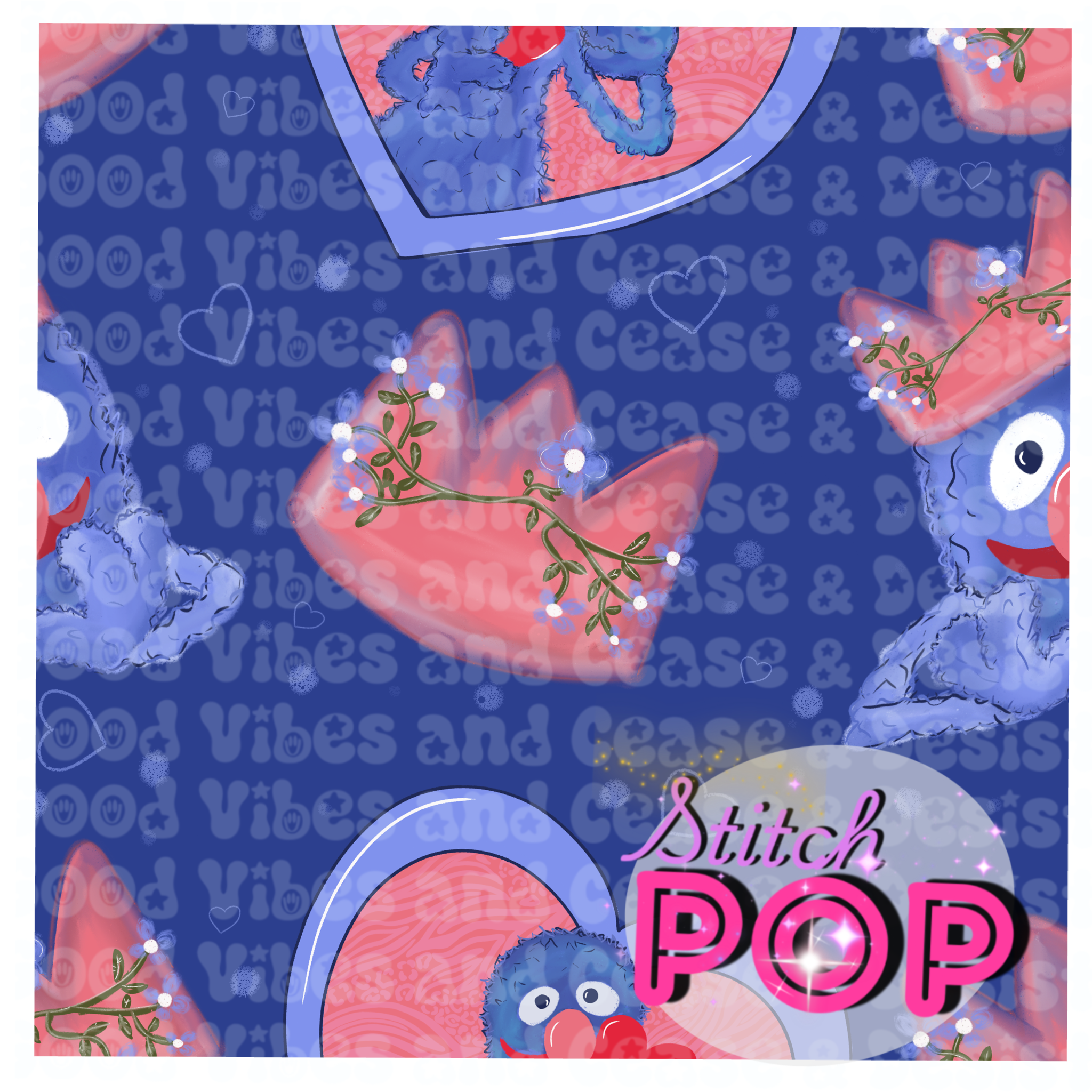 Grover Love Blue -Seamless File