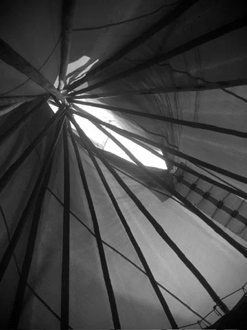 Blackfeet tipi, first morning look