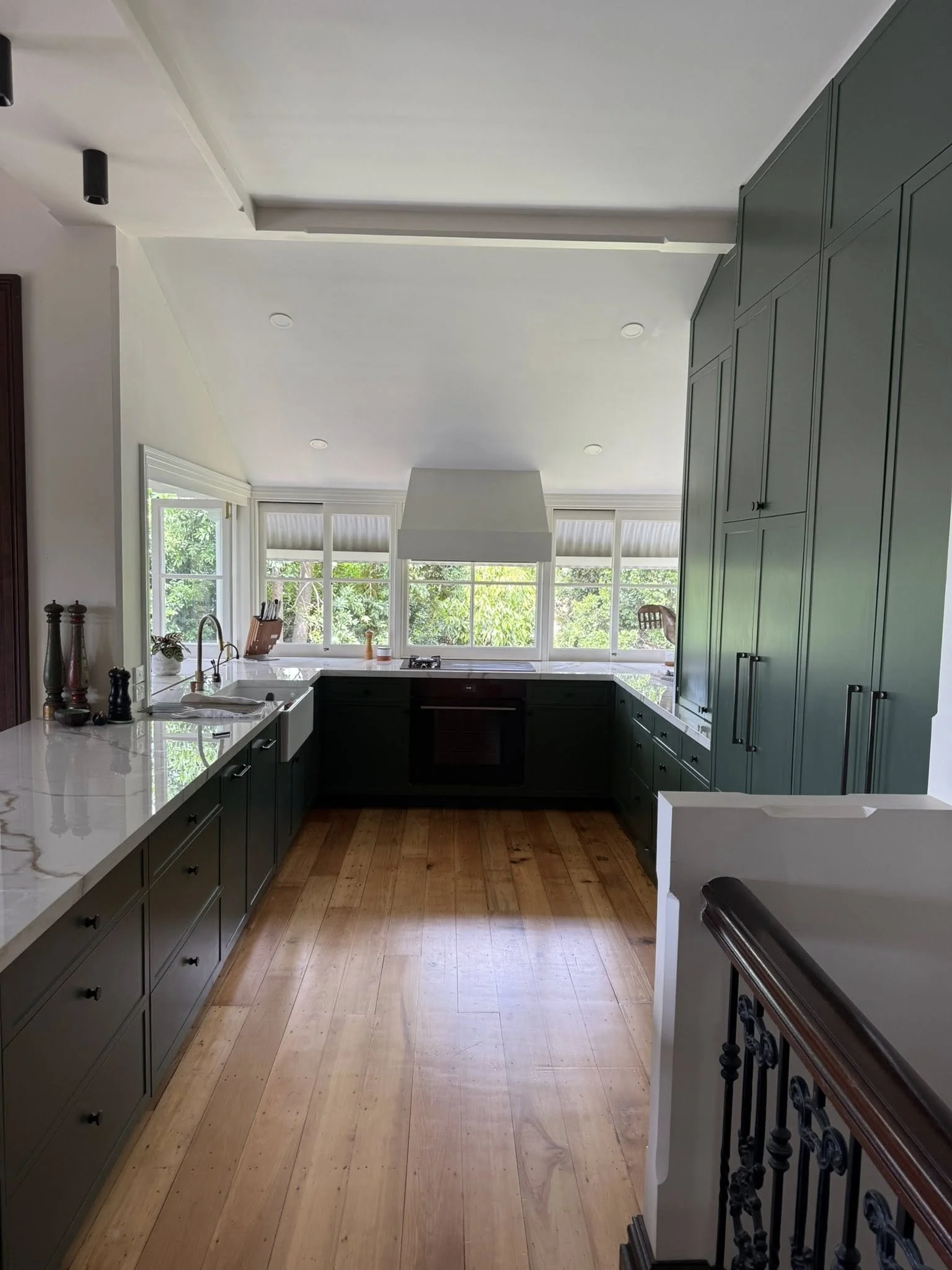 Kitchen cabinet painting project in Brisbane by SJR Painting.