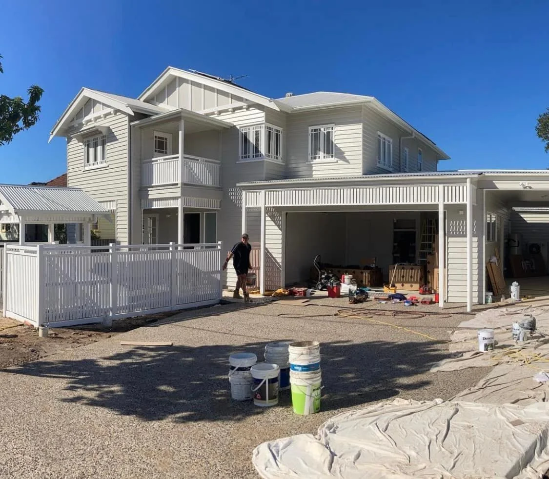 Exterior new build home painting in North Brisbane by SJR Painting.