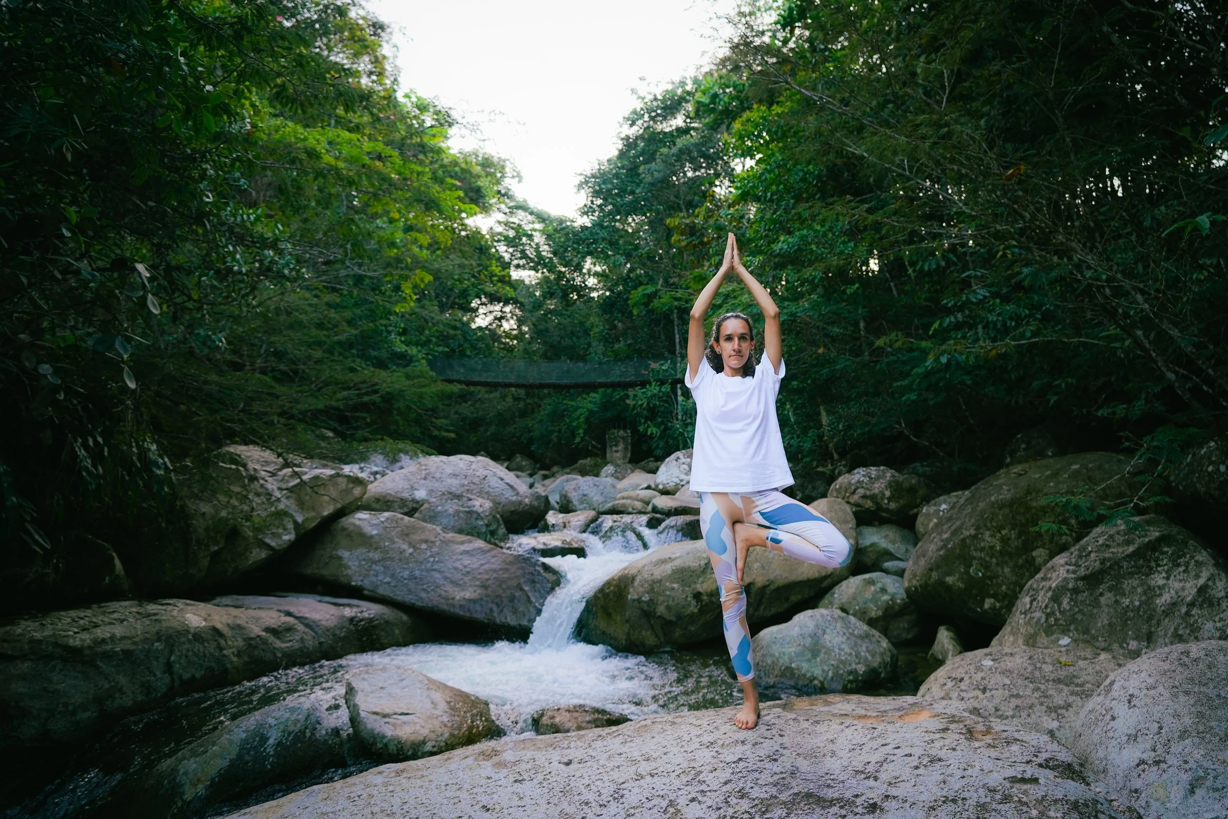 A Yoga teacher in nature near Medellín