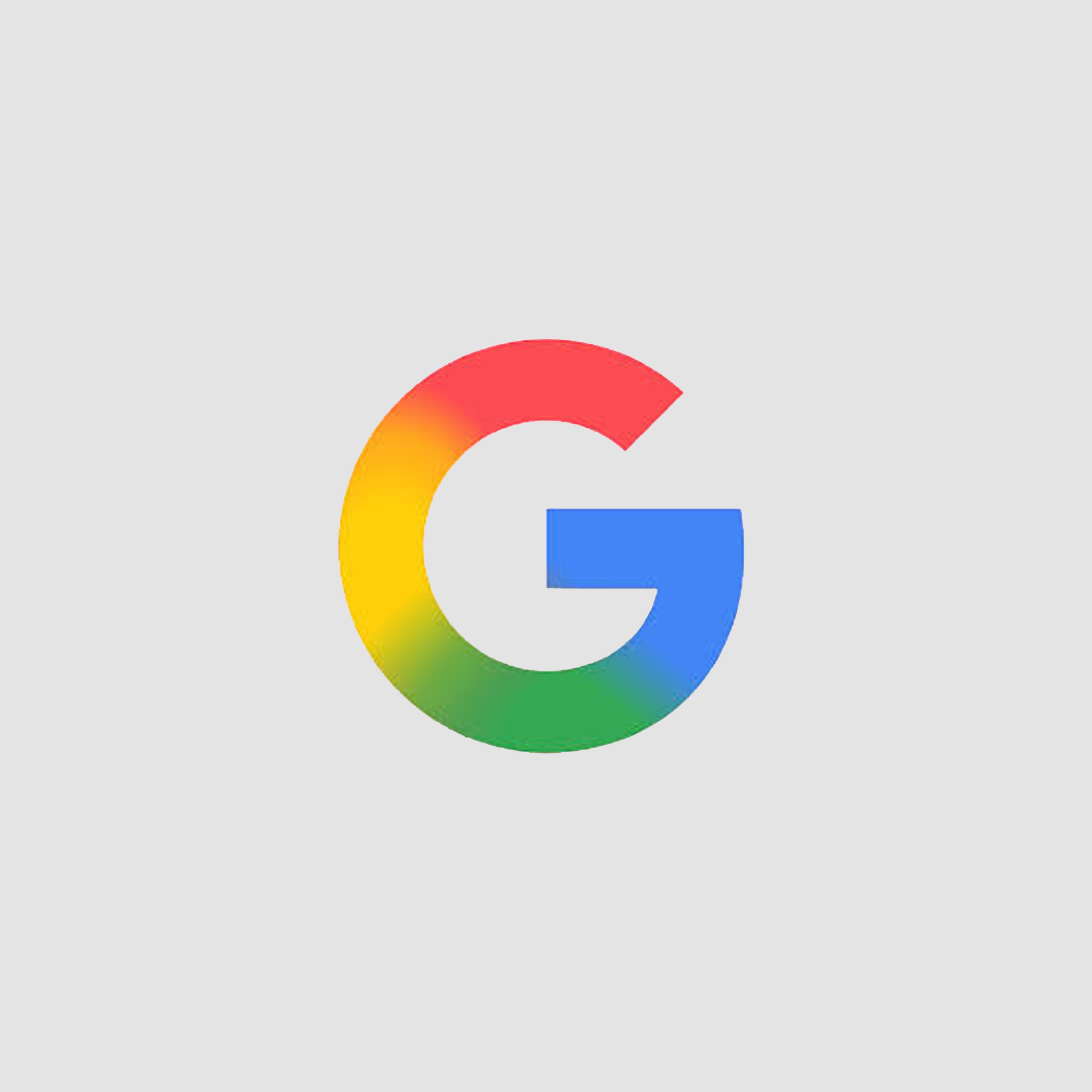Google logo with multicolored circular design and a blue square.