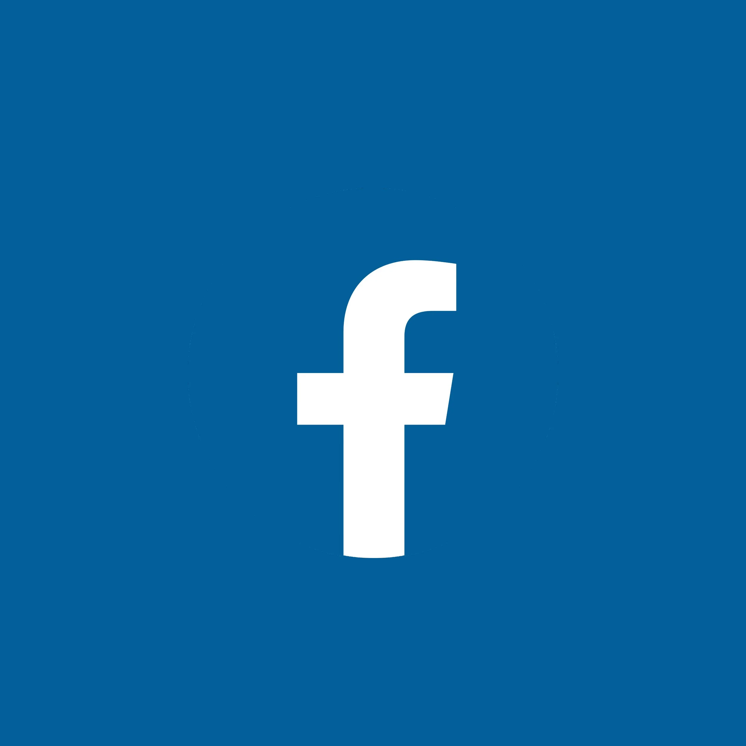 Facebook logo with a white lowercase 'f' on a blue background.
