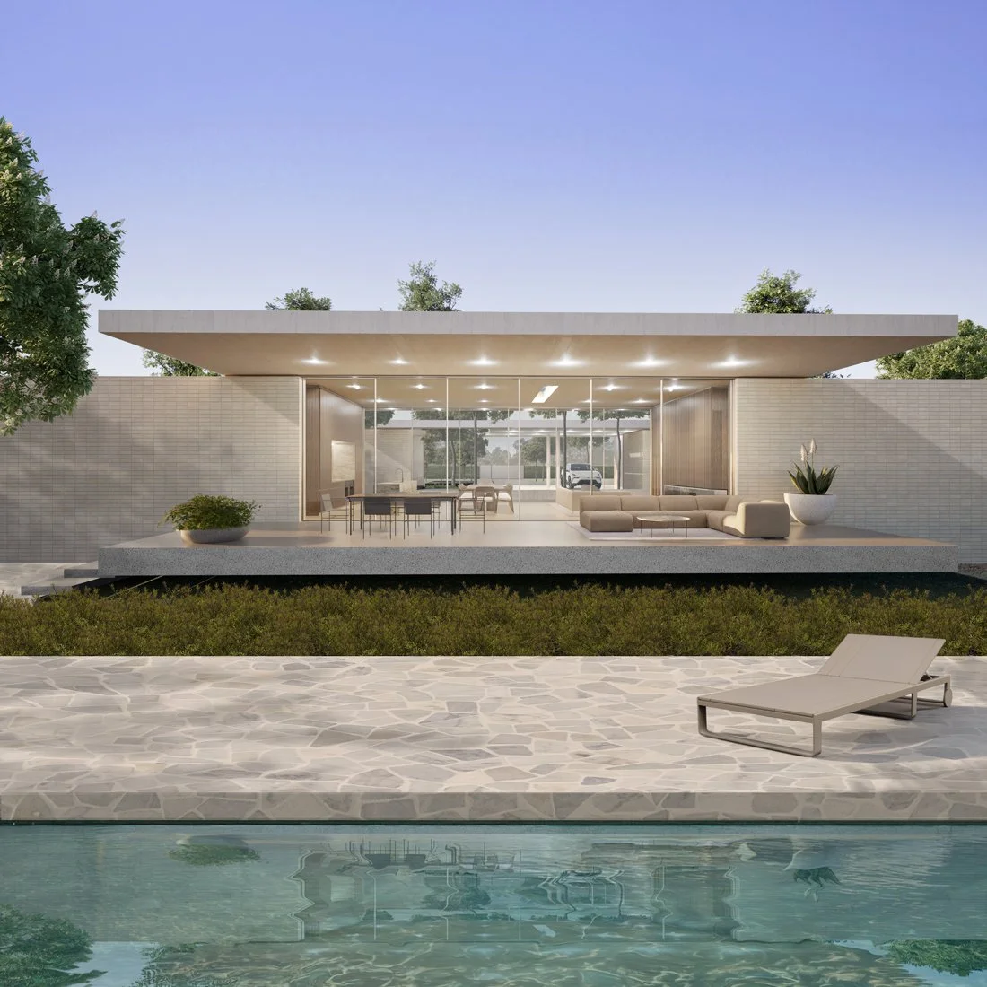 modern minimalist architect designed house with pool by Pure Form Architecture in Brisbane