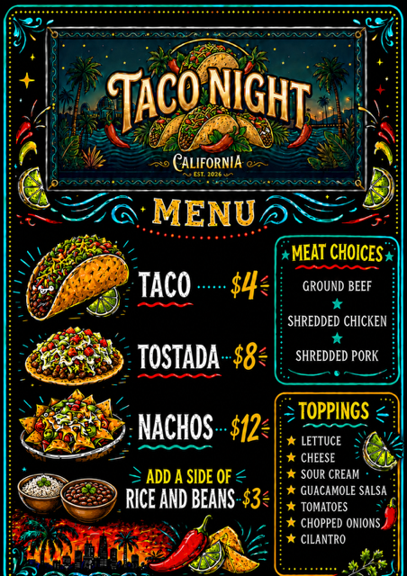First Sunday NFL - Taco Night California 