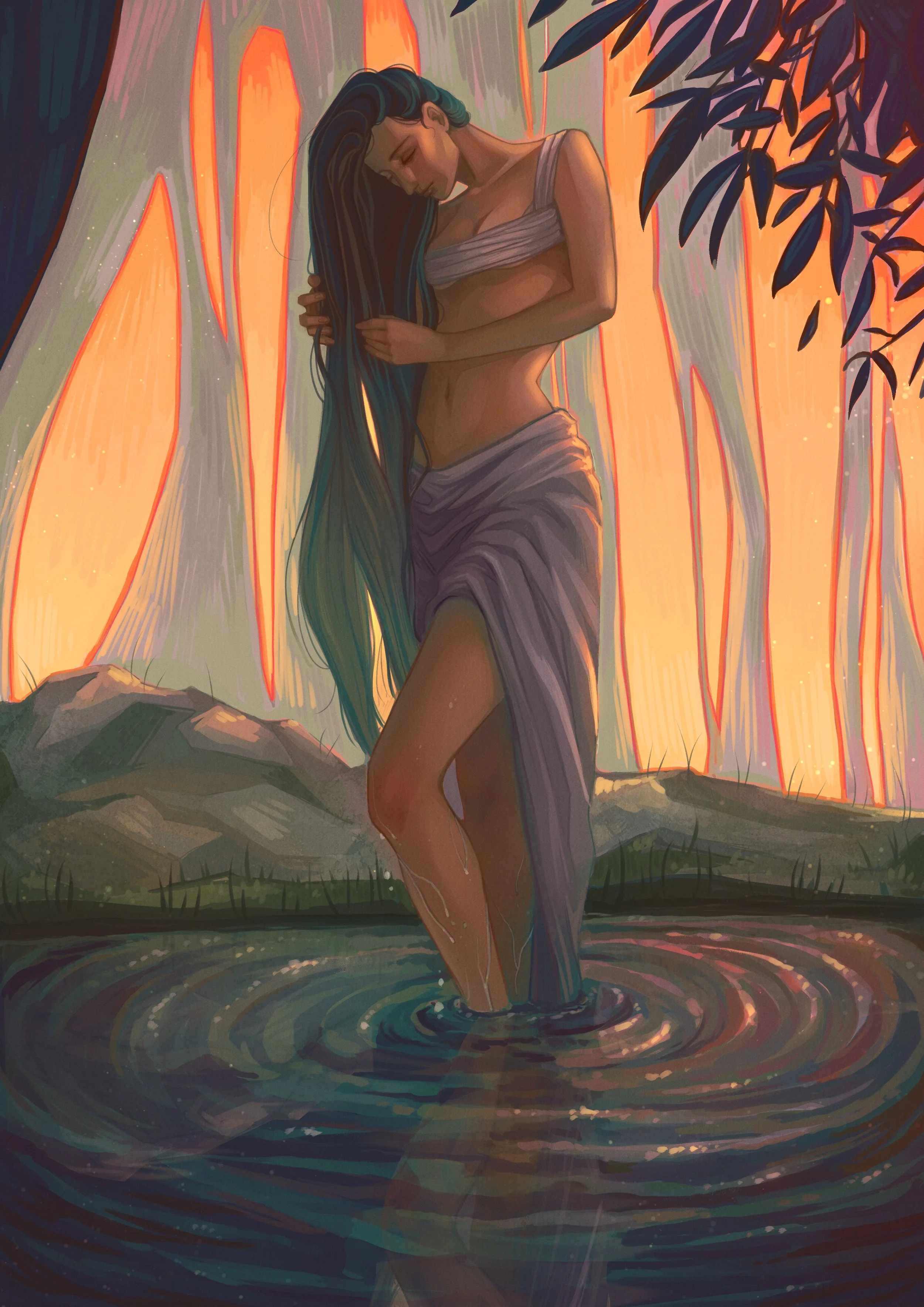 "Woman in Water" illustration