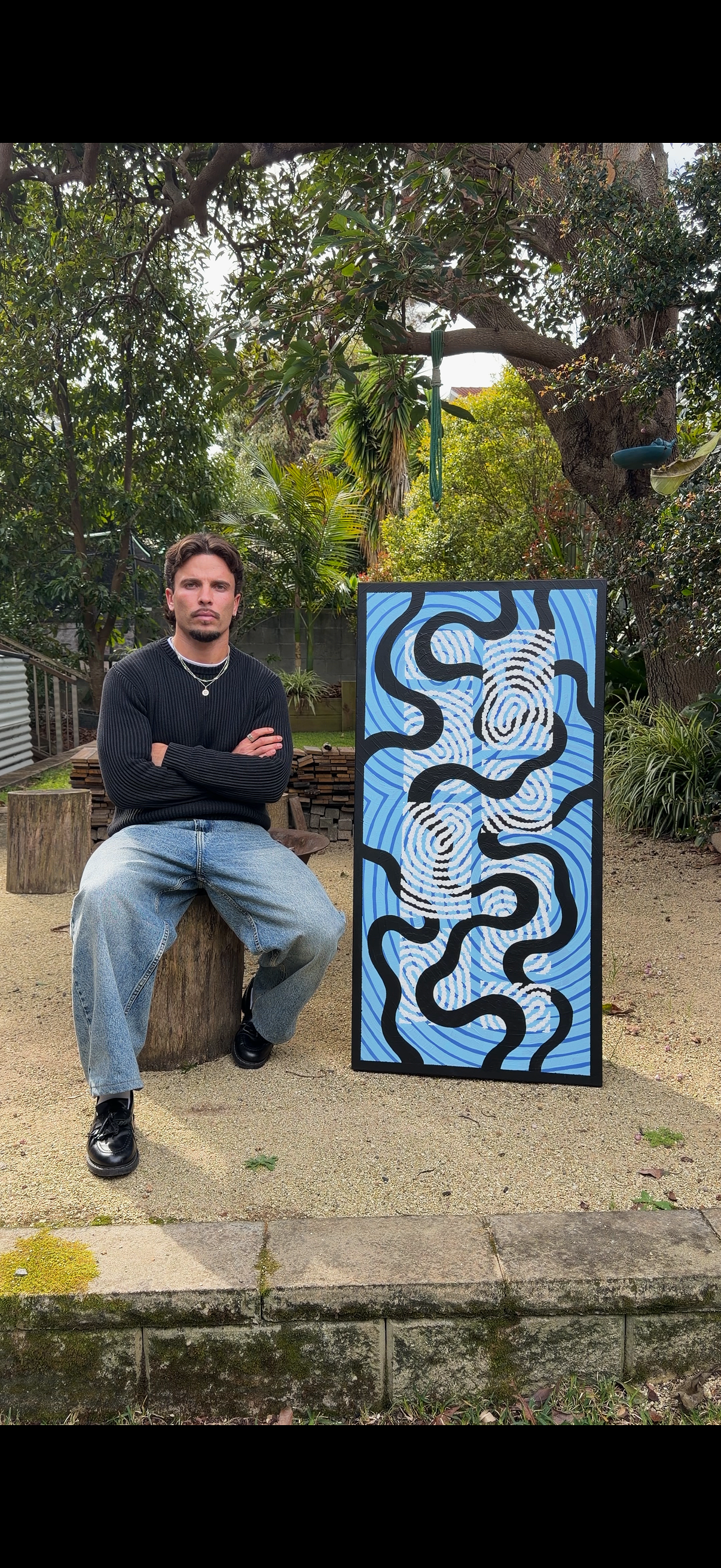 Original Aboriginal artwork on canvas by Bunjil Art titled Always Was III