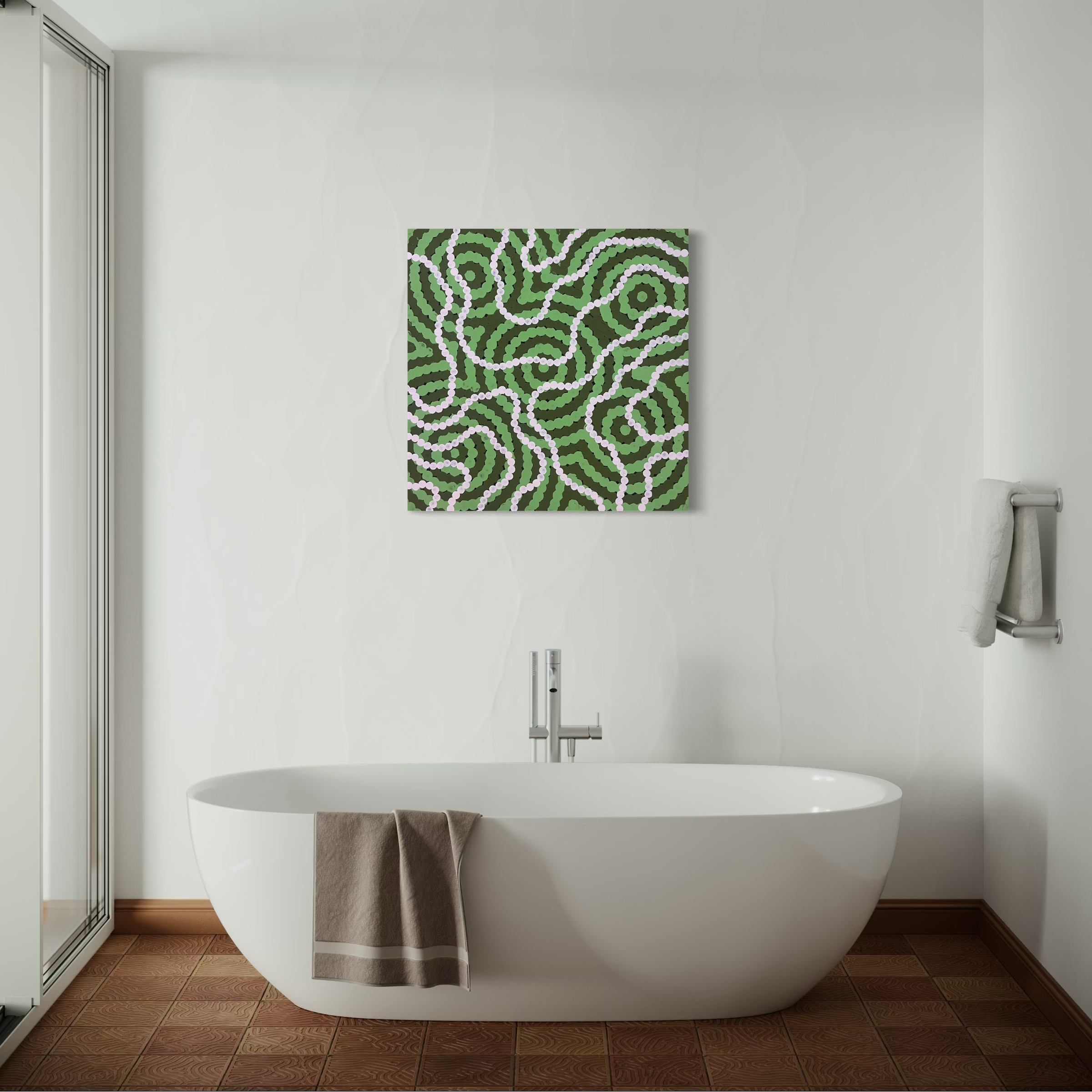 Original Aboriginal painting on canvas by Bunjil Art titled Beaten Track