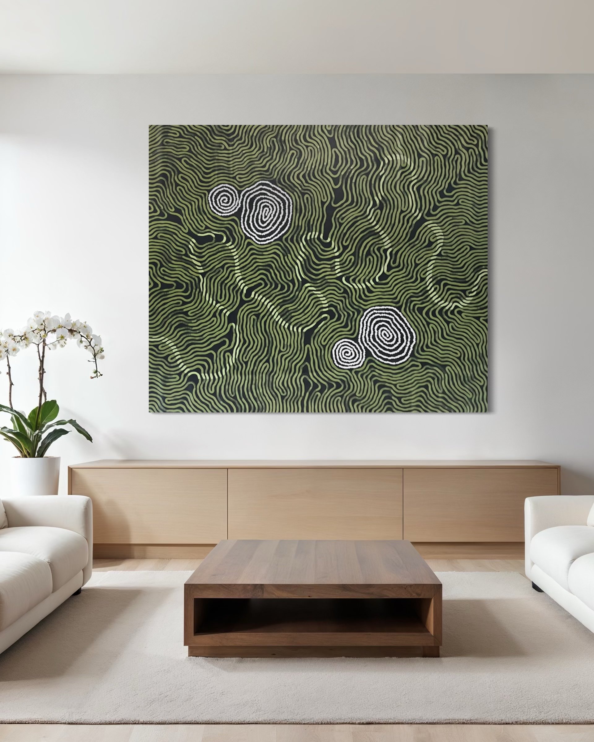 Original Aboriginal artwork on canvas by Bunjil Art titled Guided 1