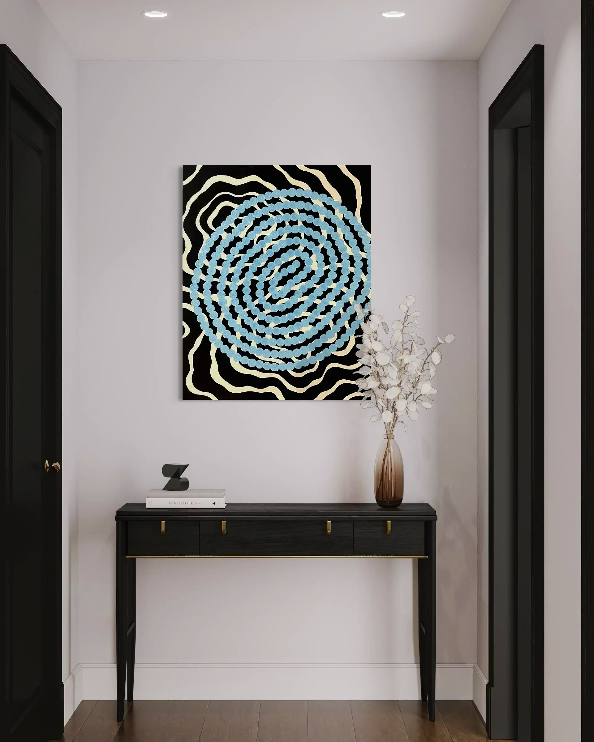 Original Aboriginal painting on canvas by Bunjil Art titled Waterhole
