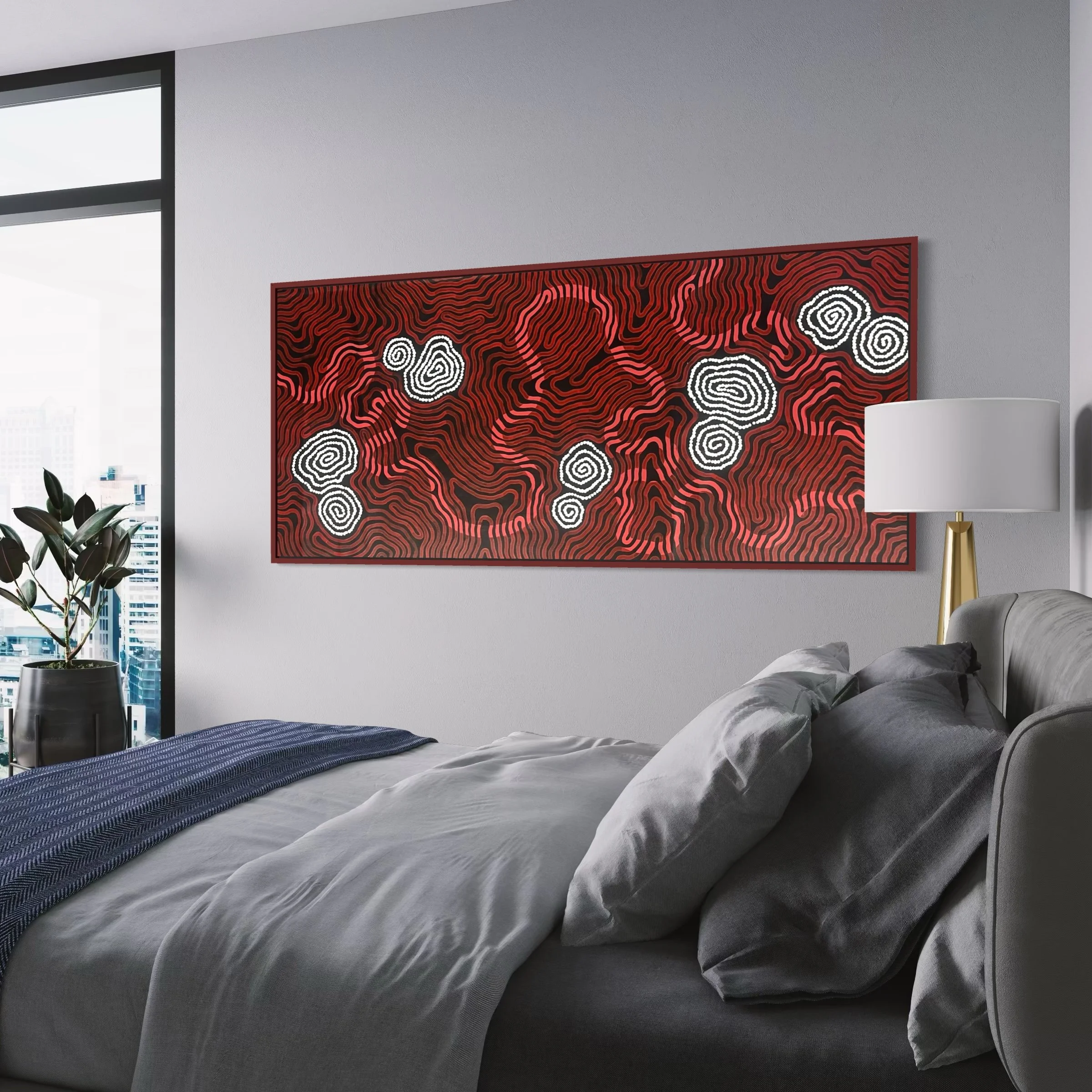 Original Aboriginal painting on canvas by Bunjil Art titled Guided 2