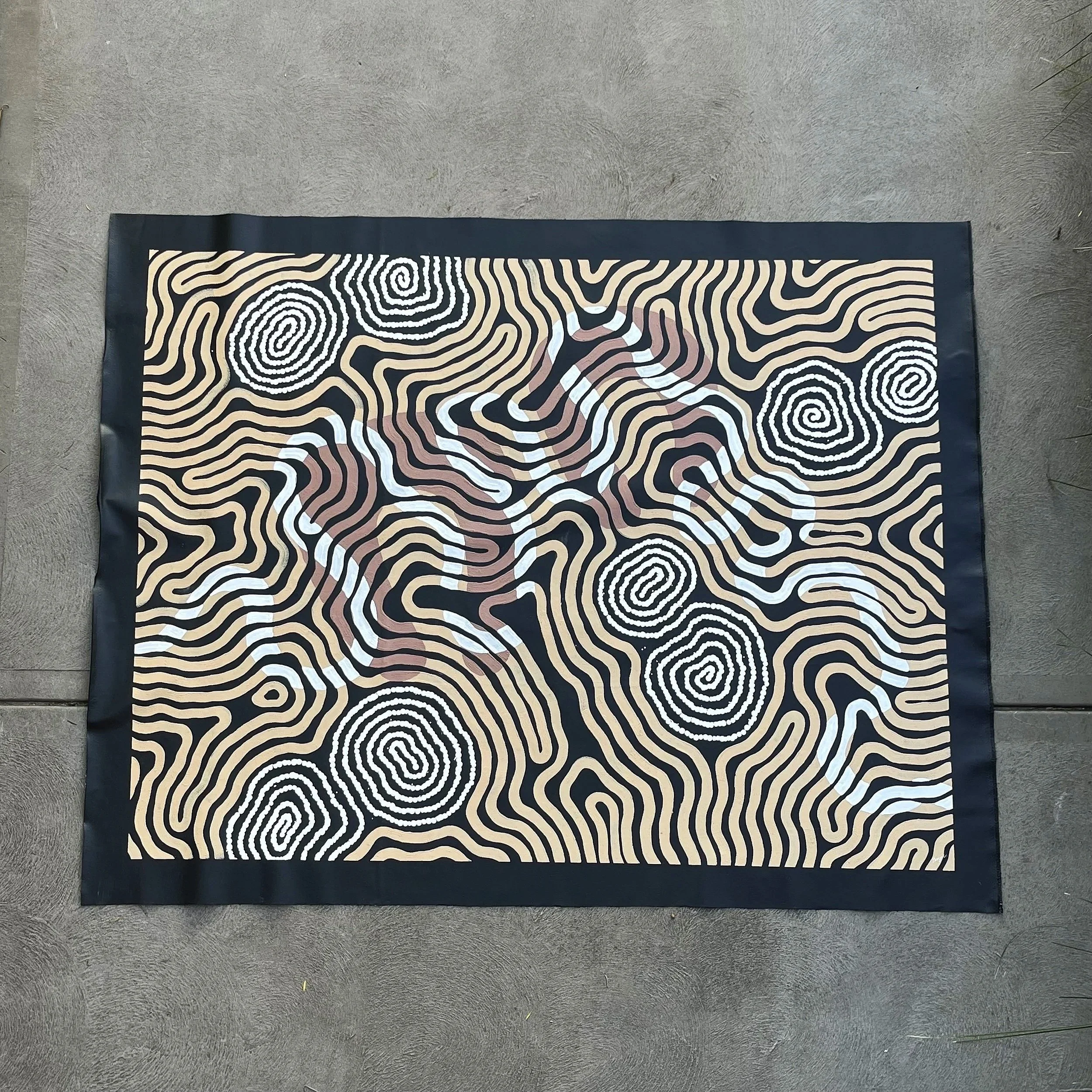 Original Aboriginal painting on canvas by Bunjil Art titled Side By Side