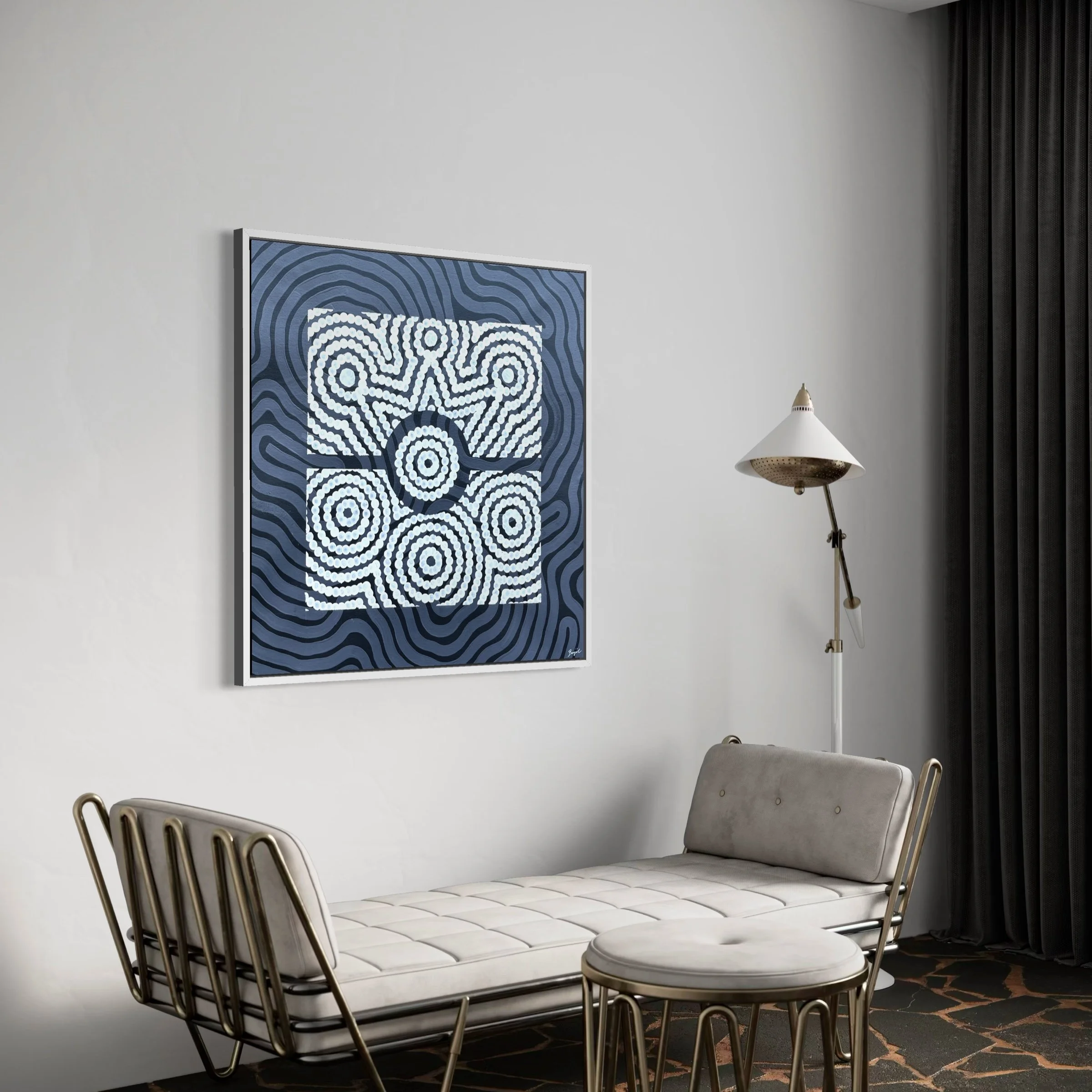 Original Aboriginal artwork on canvas by Bunjil Art titled Culture Is King