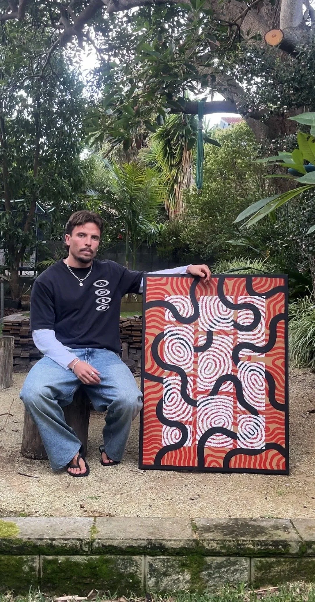 Original Aboriginal artwork on canvas by Bunjil Art titled Always Was