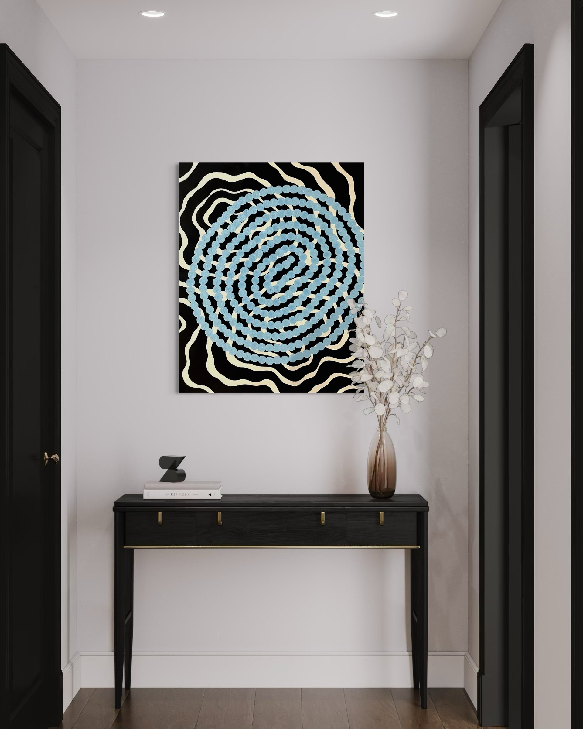 Original Aboriginal painting on canvas by Bunjil Art titled Waterhole