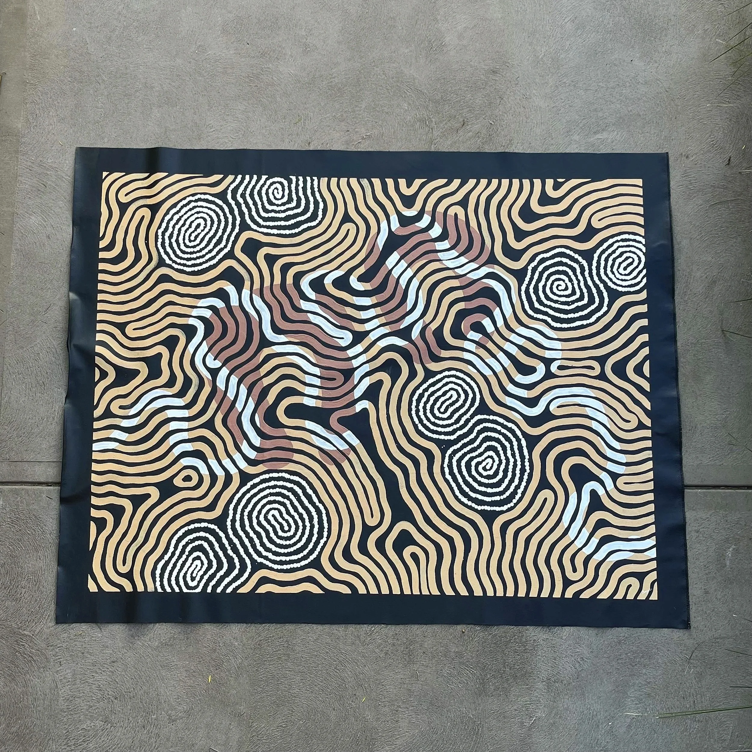 Original Aboriginal painting on canvas by Bunjil Art titled Side By Side