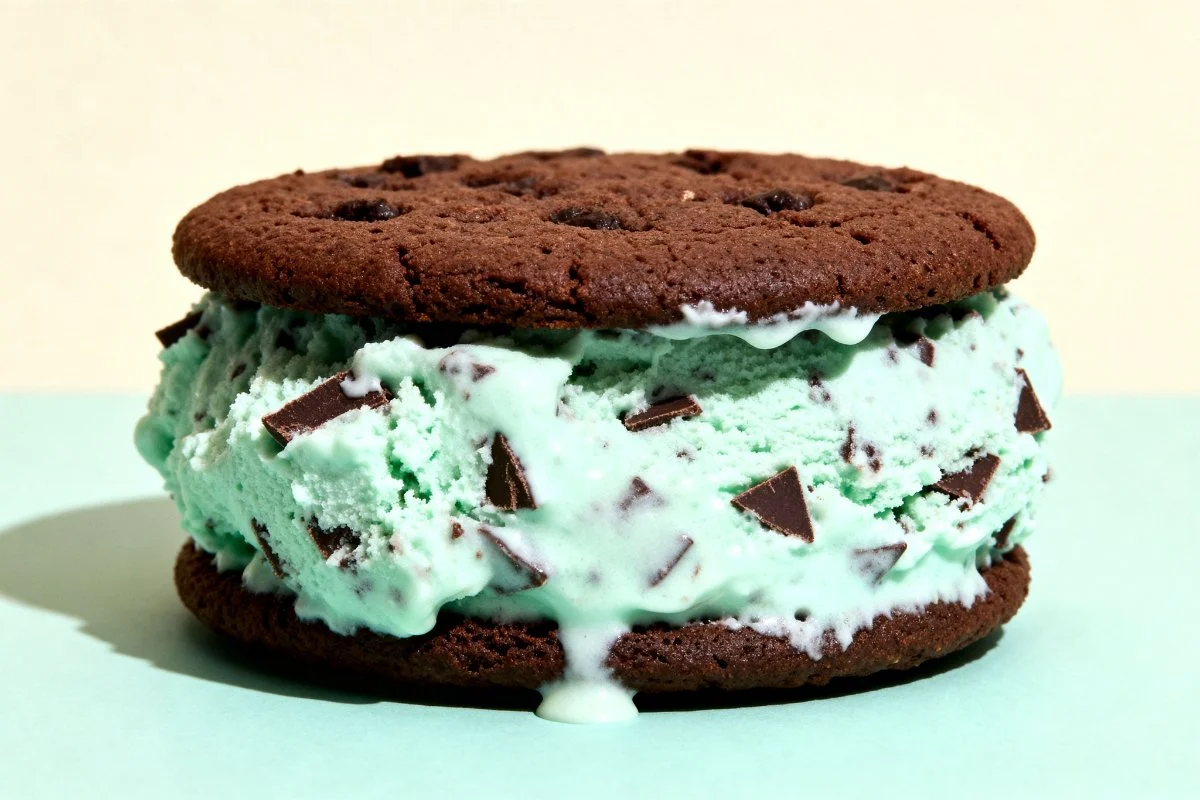Mint Choc Chip ice cream sammie