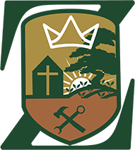 Emblem of Zion Church, showcasing a cross design alongside the church's name in a modern font.