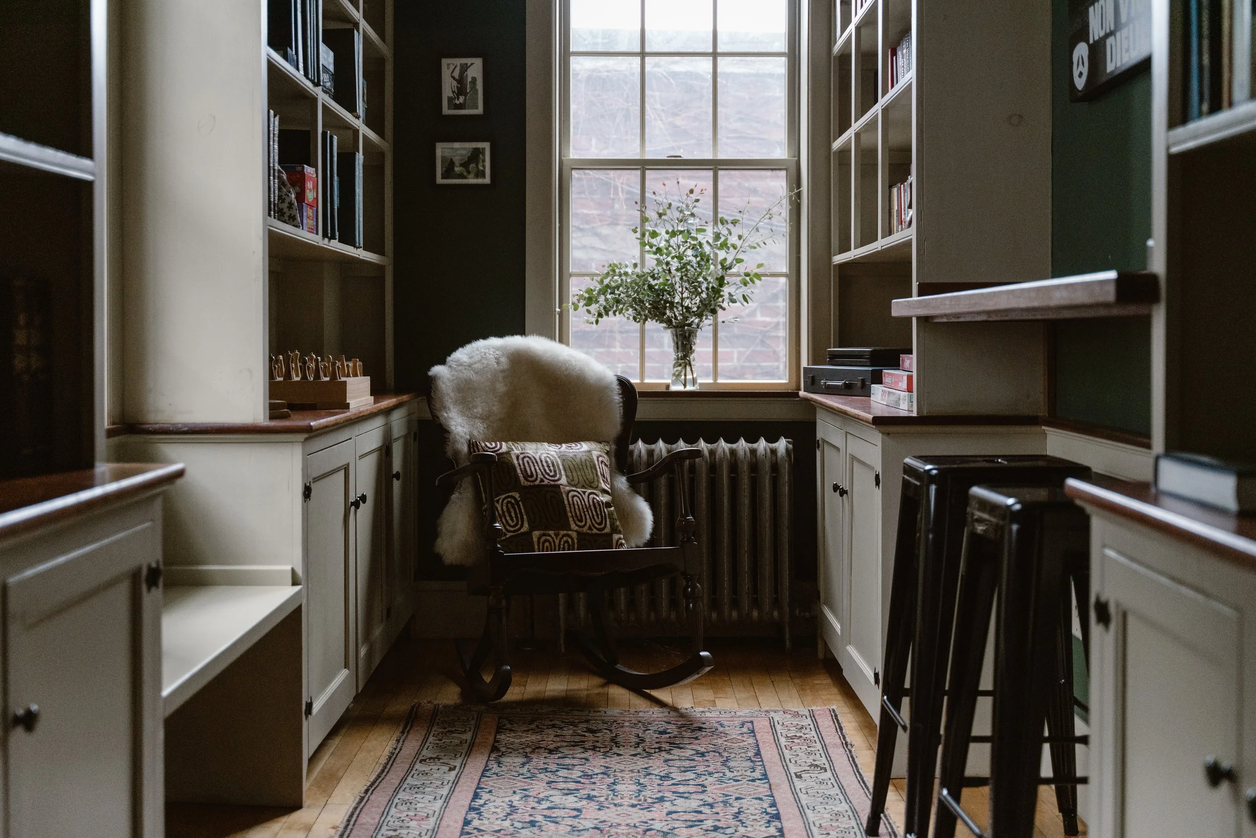 Library with Rocking Chair