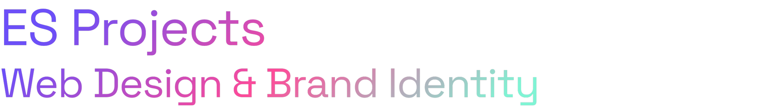 ES Projects,' 'Web Design & Branding,' and 'Identity'