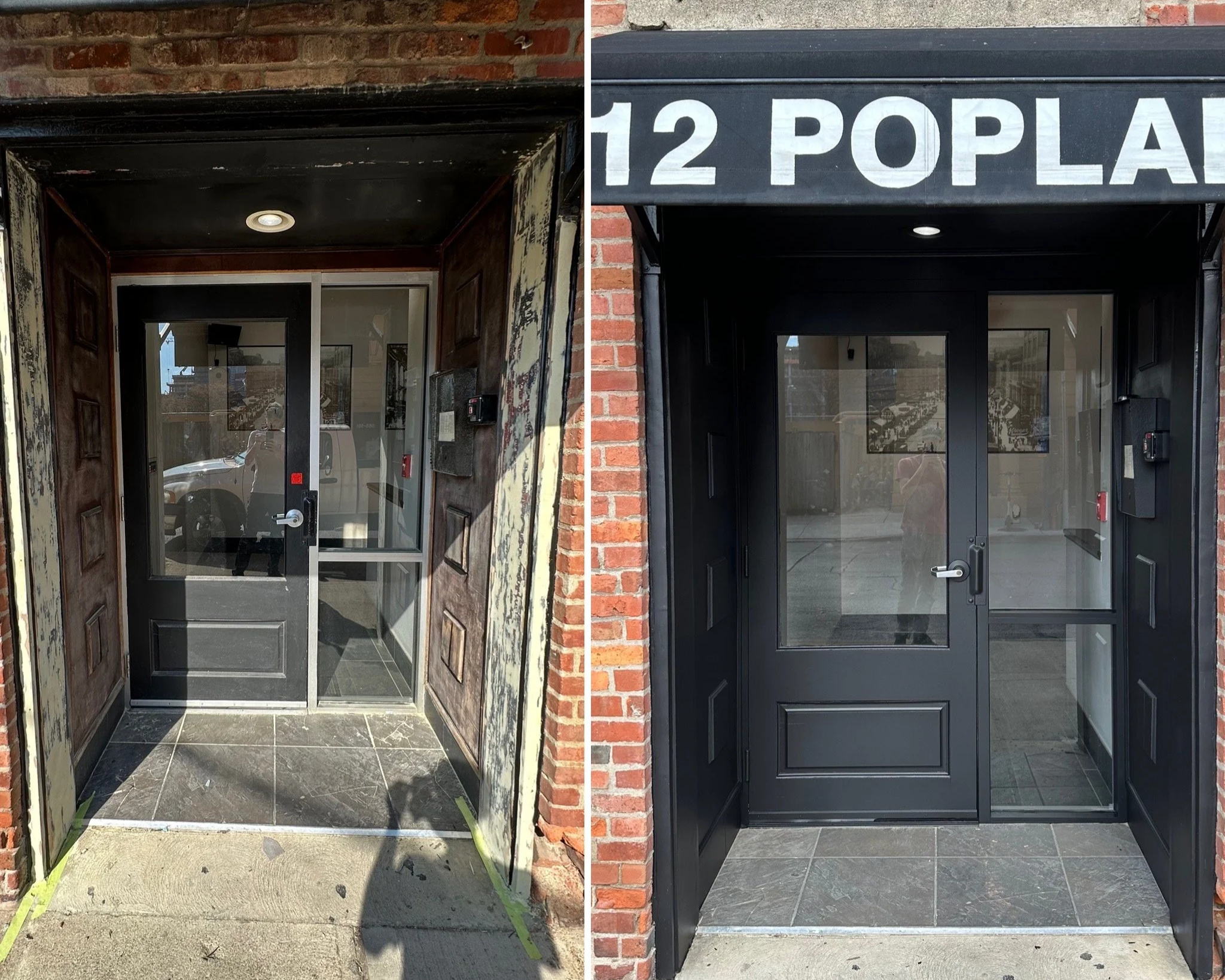 before and after of restoration work