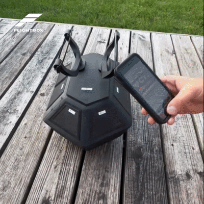 GIF showing testing of Flightbox v1 MVP; Recipient’s ID-verified unlocking of their specific bay.