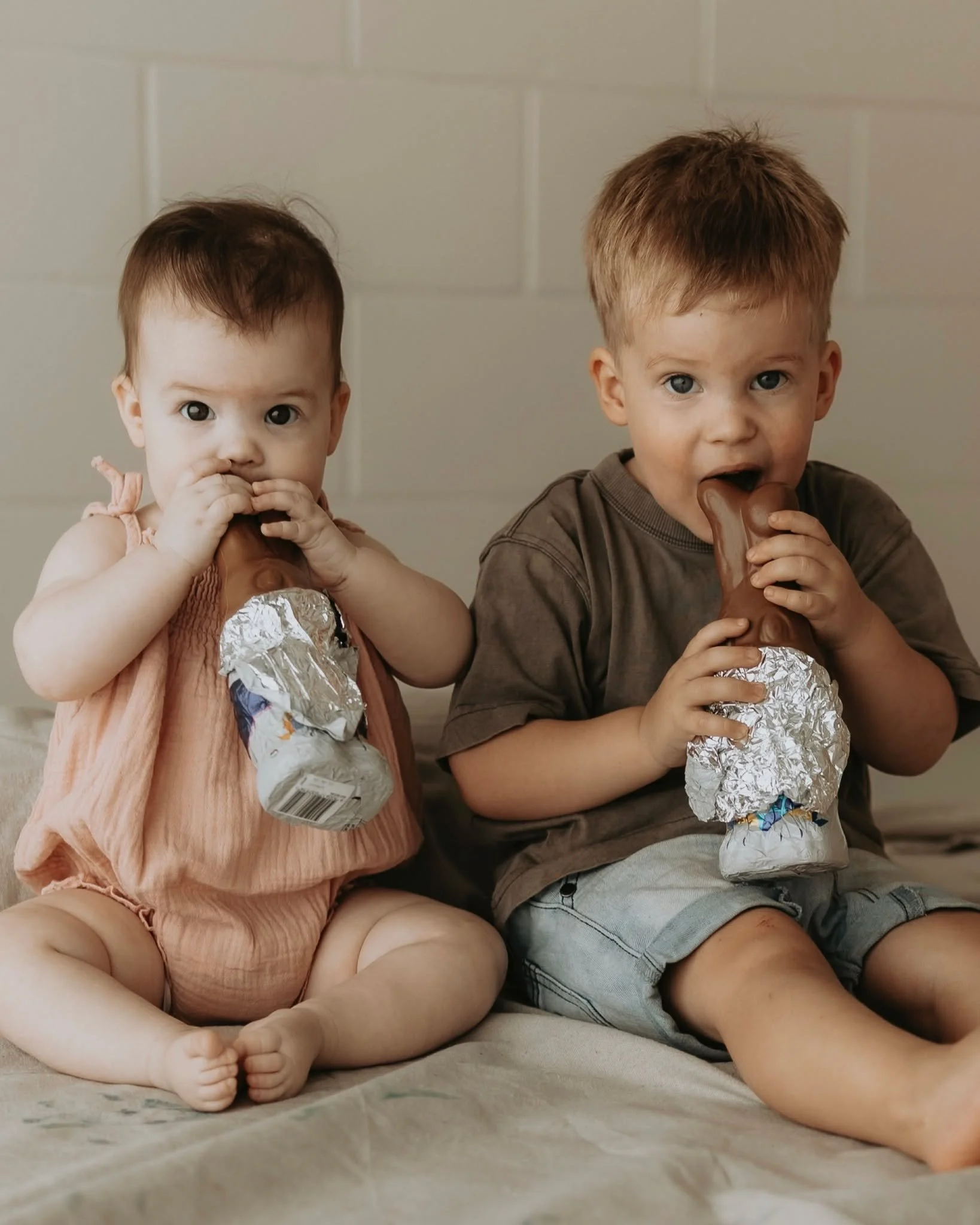 Easter egg smash with my babies 🤎