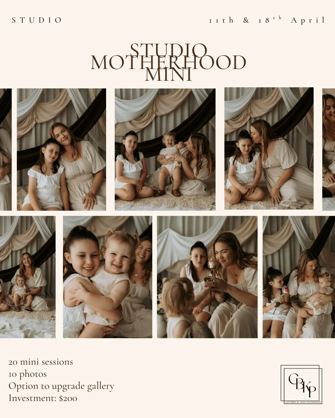 Just a friendly reminder to book you Motherhood Mini Session spot! 
All bookings here: https://sessionl.ink/capturedbykassphotography