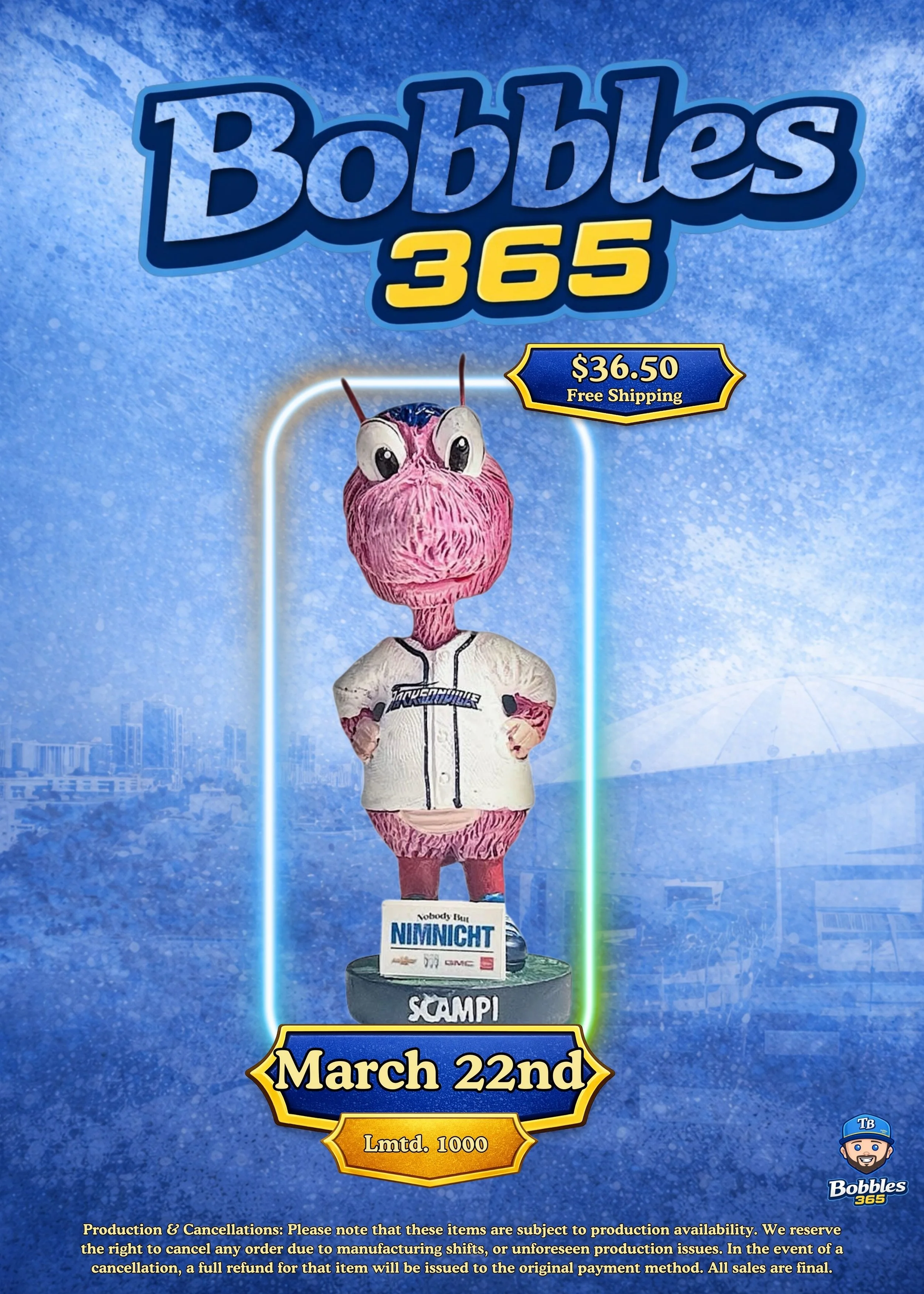 2026 Jacksonville IceMen - Mini Scampi Bobblehead - Presale